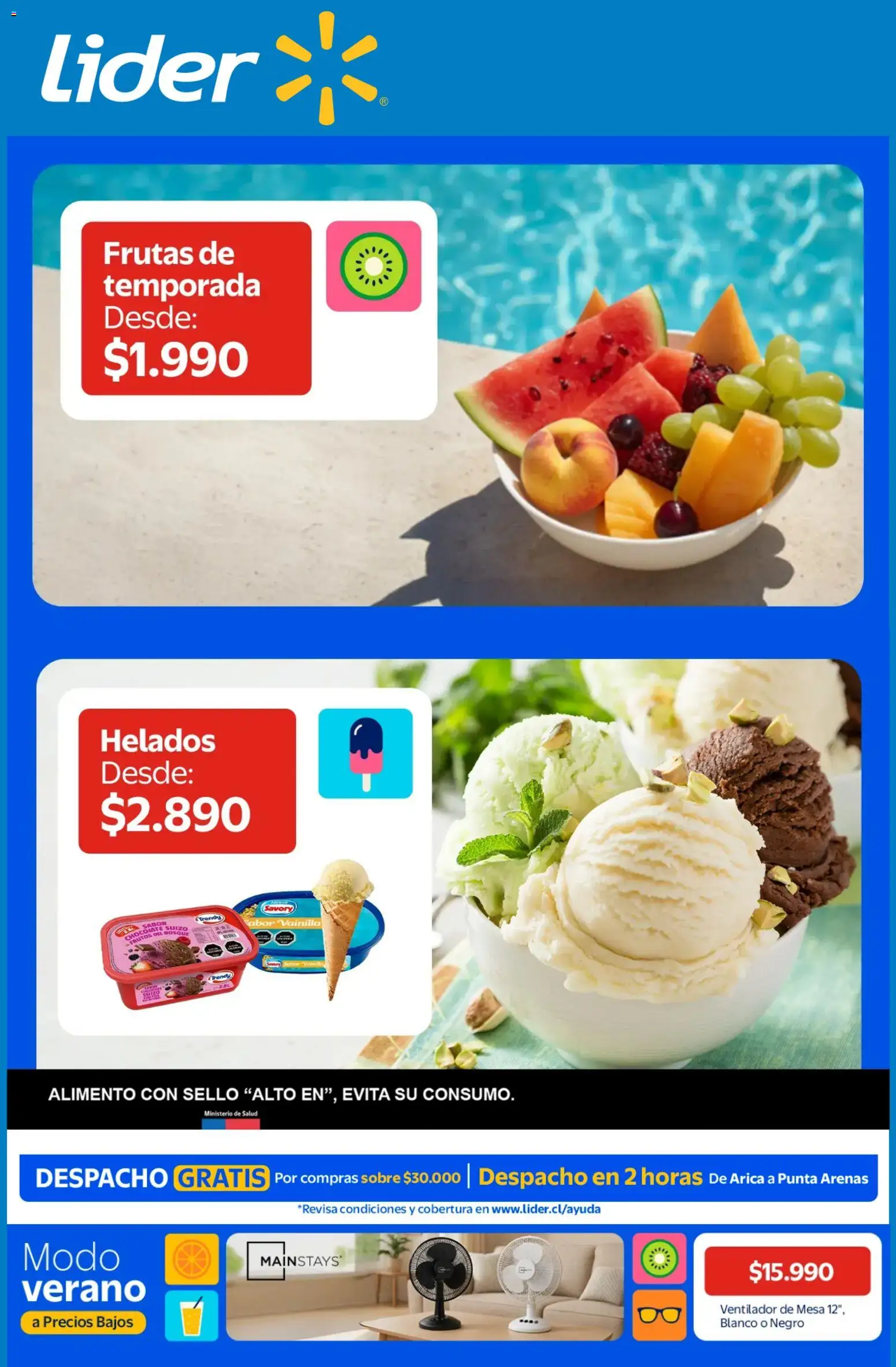 Folleto de la tienda Lider válido desde el 13.01.2026 - Chocolate, Ventilador, Mesa, Vainilla, Sobre