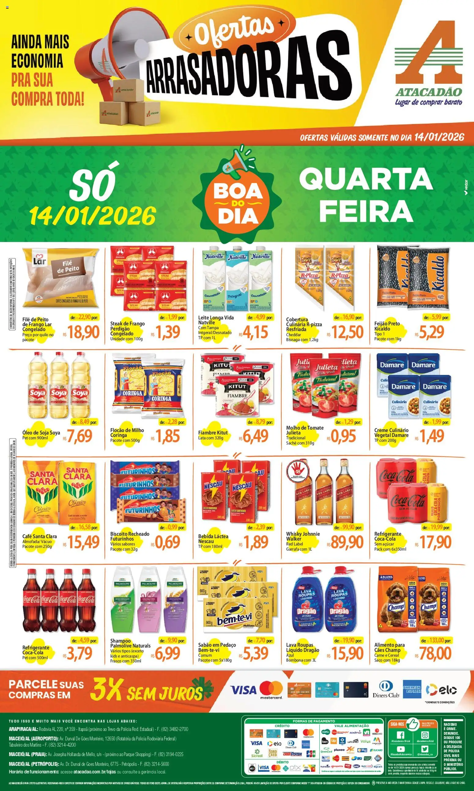 Pré-Visualização do folheto "Ofertas - AL" da loja Atacadão válido a partir de 14/01/2026