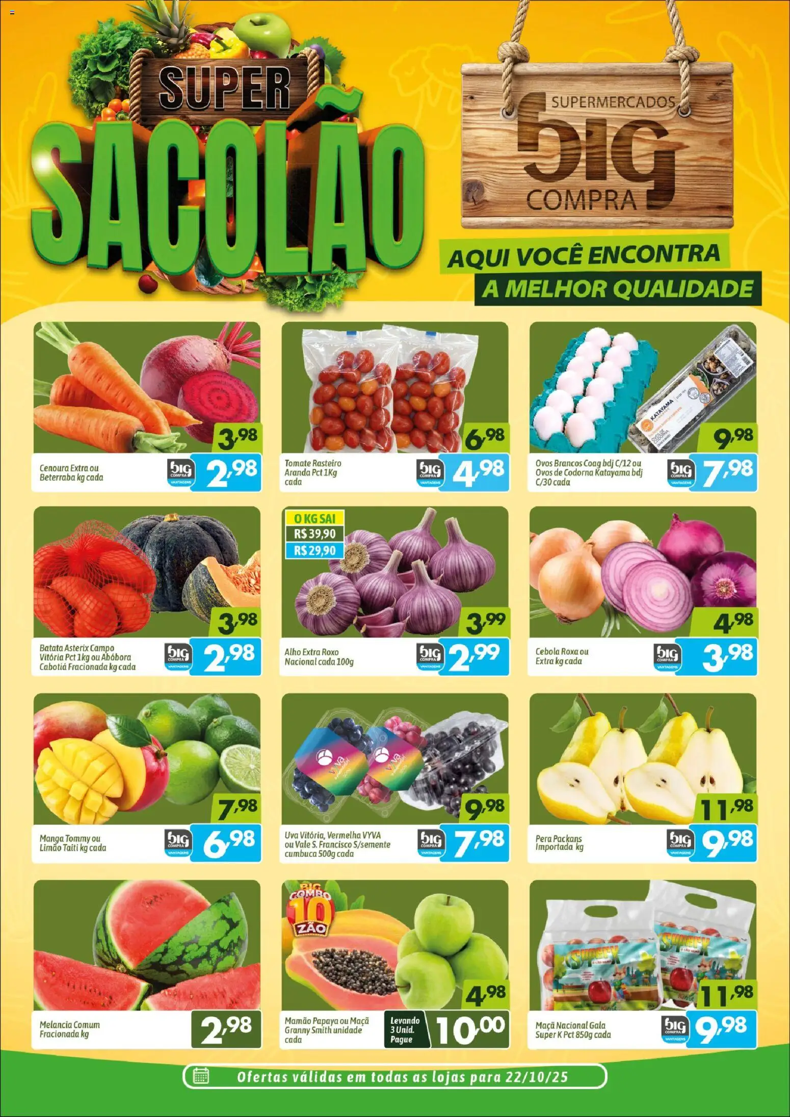 Big Compra folheto "Ofertas Sacolão do big" válido a partir de 22/10/2025 - número de página 1
