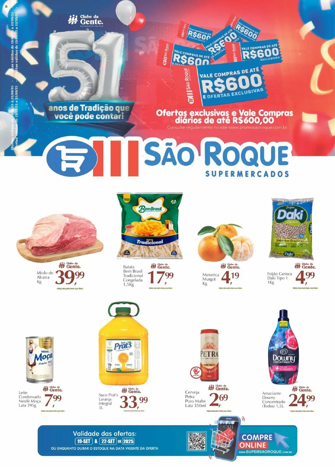 São Roque Supermercados folheto "Ofertas da semana" válido a partir de 19/09/2025 - número de página 1