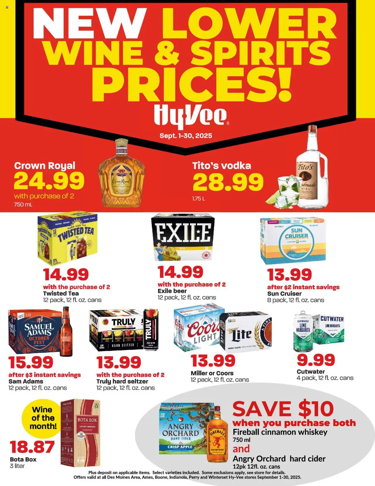 HyVee Wine & Spirits Specials from 09/01/2025 - Flyer - Page number 1