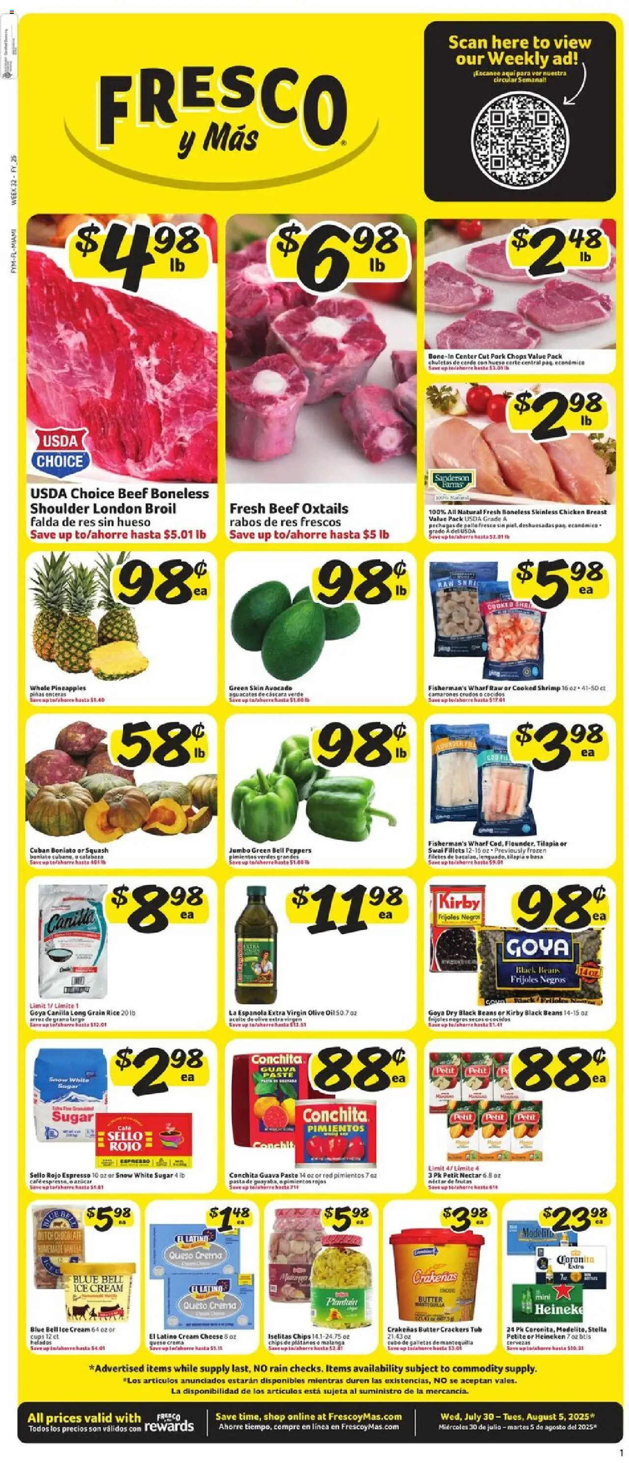 Fresco y Más Weekly Ad from 07/30/2025 - Flyer - Page number 1