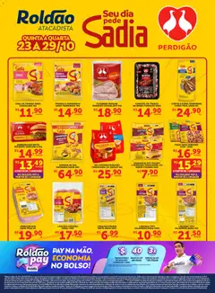 Pré-Visualização do folheto "Ofertas Seu Dia Pede Sadia" da loja Roldão válido a partir de 23/10/2025