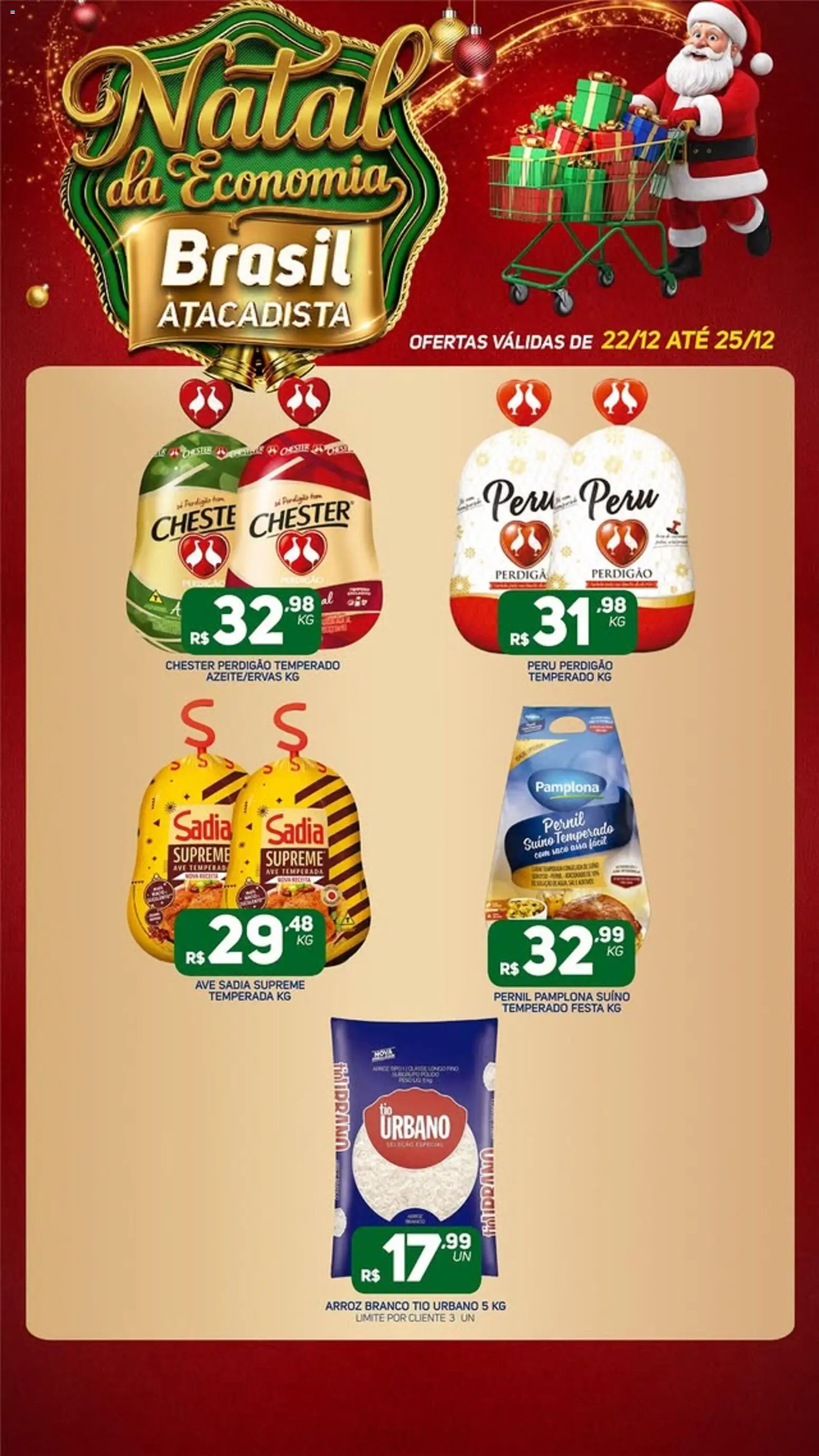 Pré-Visualização do folheto "Ofertas da semana" da loja Brasil Atacadista válido a partir de 22/12/2025