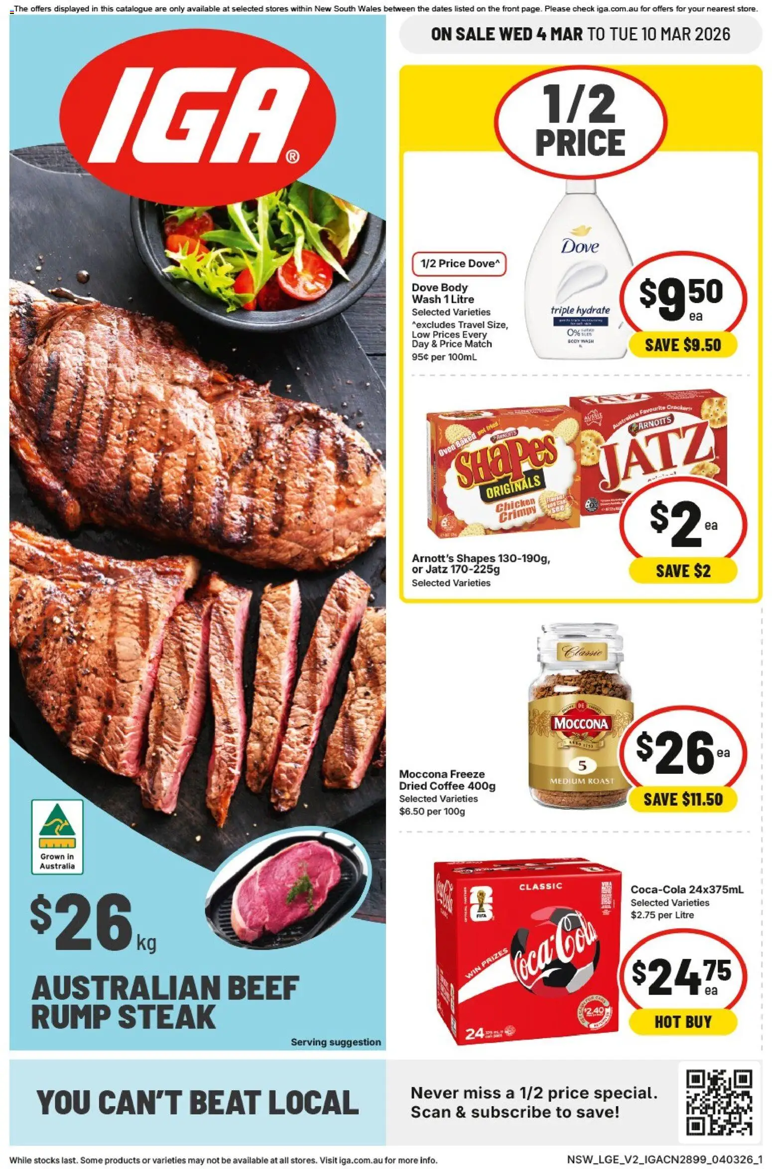 Preview of catalogue IGA catalogue NSW from shop IGA valid 04/03/2026 - Toilet, Protein, Chicken, Chicken breast
