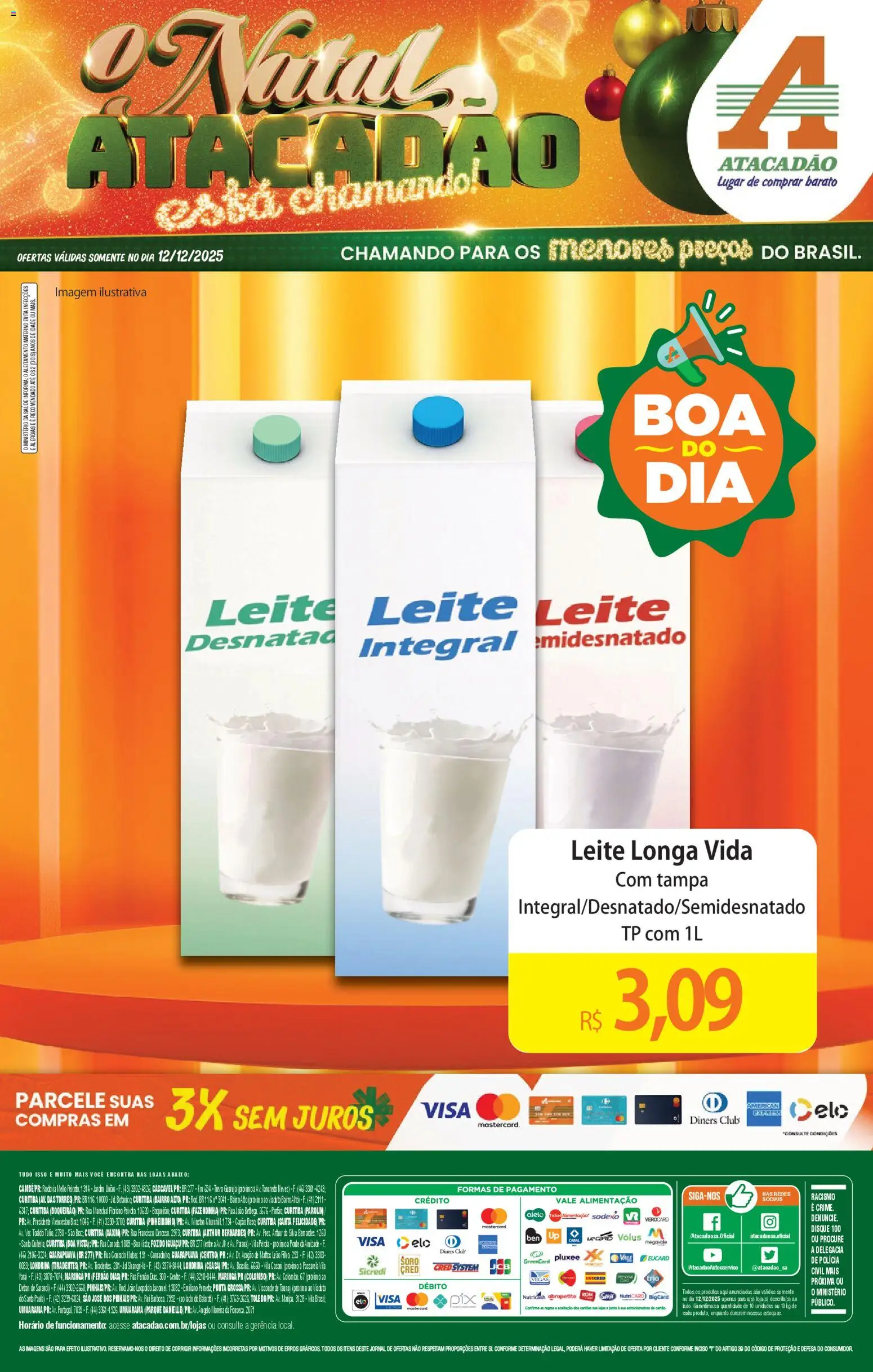 Pré-Visualização do folheto "Ofertas - PR" da loja Atacadão válido a partir de 12/12/2025