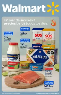 Vista previa las ofertas de la tienda Walmart - Folleto Un mar de sabores a precios bajos desde el 13/02/2026 