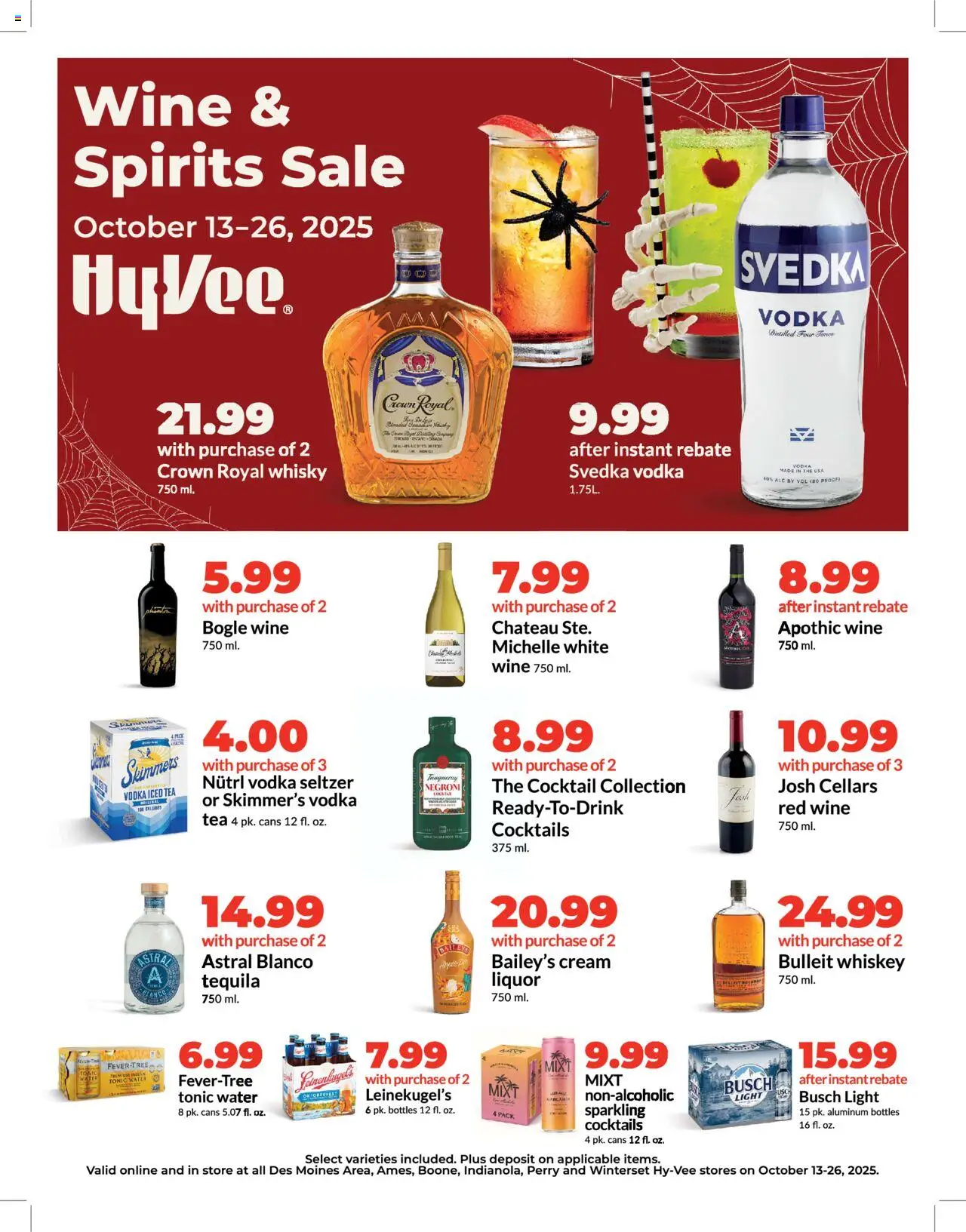 HyVee Wine & Spirits Sale from 10/13/2025 - Flyer - Page number 1