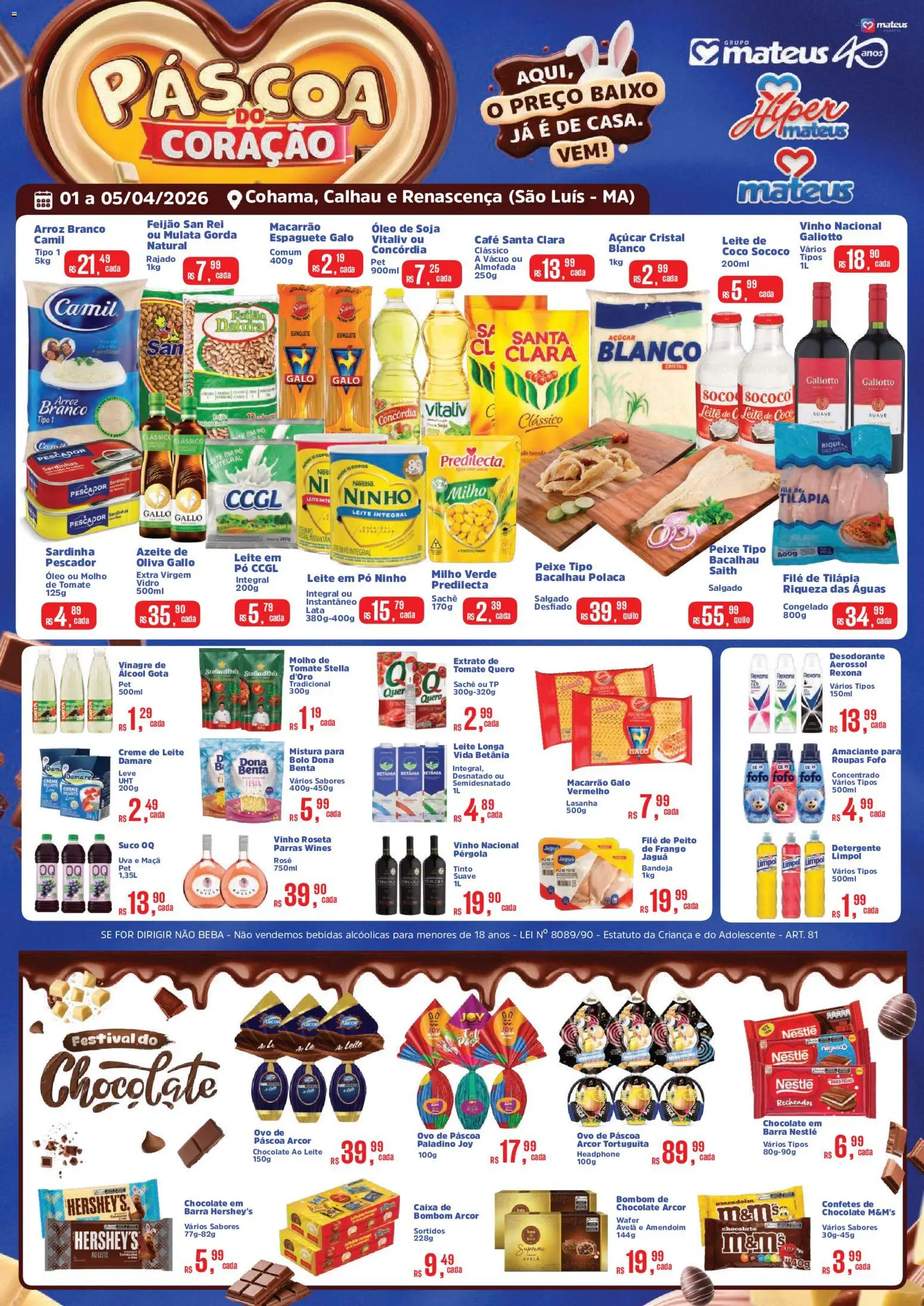 Pré-Visualização do folheto "Mateus ofertas Páscoa do Coração" da loja Mateus válido a partir de 01/04/2026