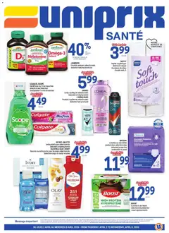 Un aperçu du dépliant Uniprix - Uniprix Sante du magasin Uniprix est valide à partir 2 avr. 2026