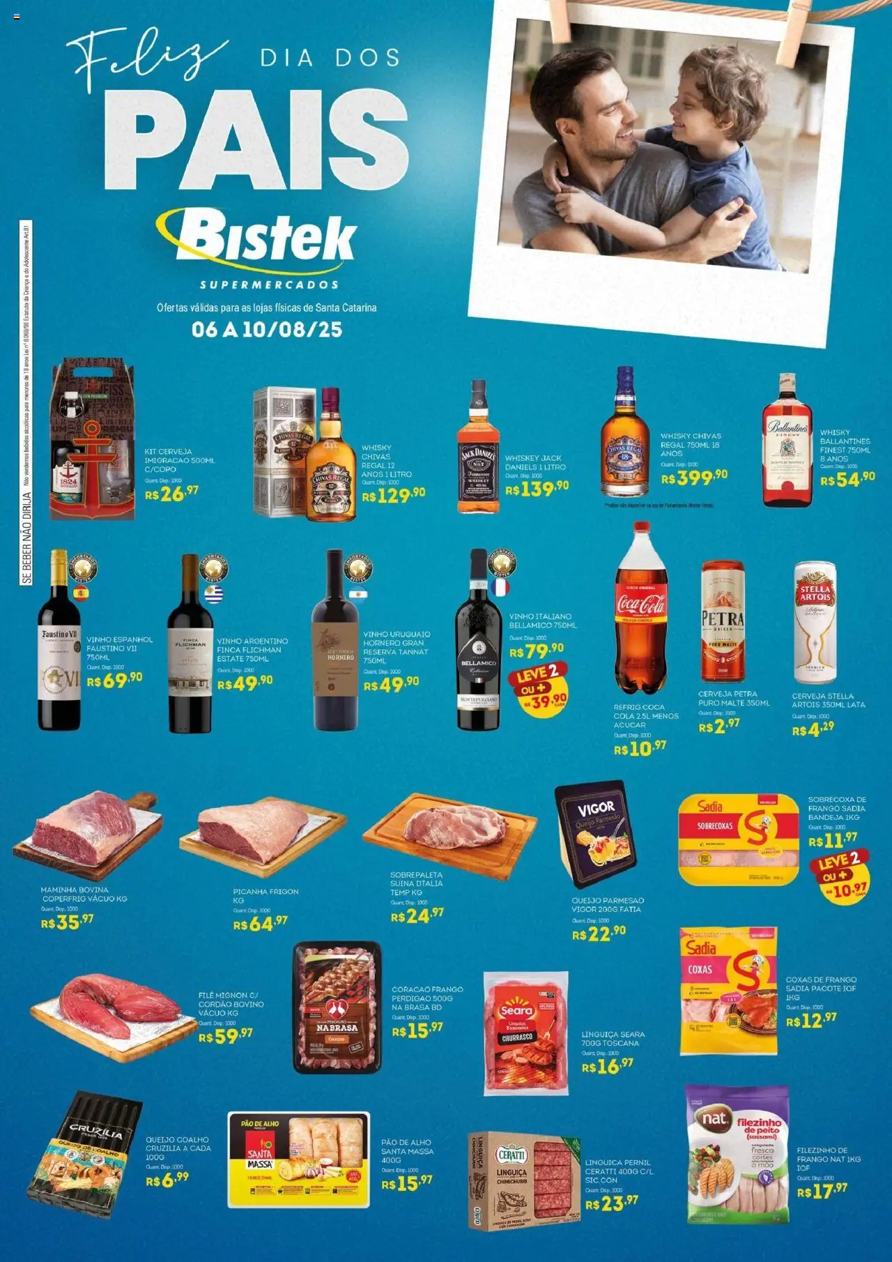 Bistek Supermercados folheto "Ofertas Dia dos Pais" válido a partir de 08/08/2025 - número de página 1
