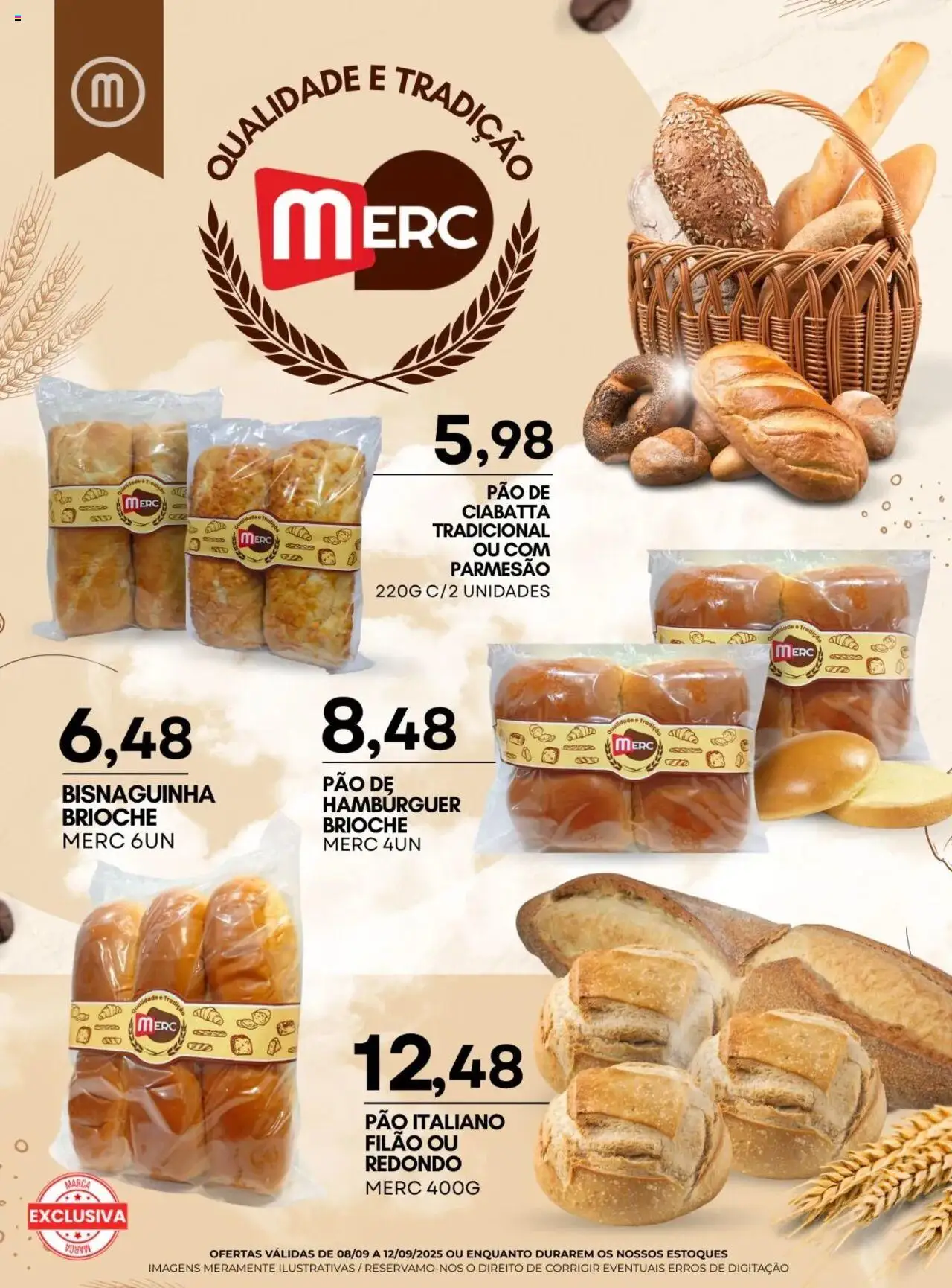 Mercadão Atacadista folheto "Ofertas Padaria" válido a partir de 08/09/2025 - número de página 1
