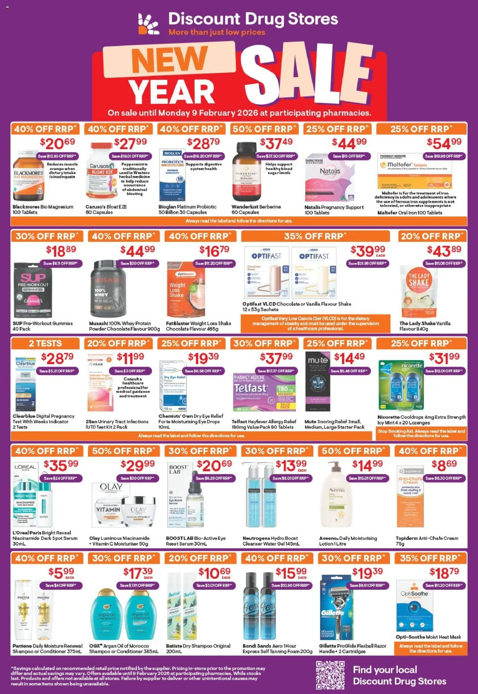 Preview of catalogue New Year Sale from shop Discount Drug Stores valid 08/01/2026