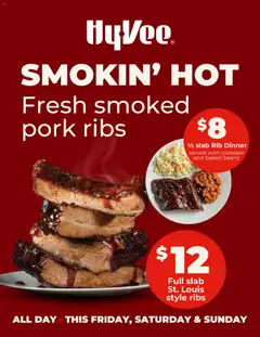 Ad Preview of HyVee Fresh Smoked Pork Ribs from 11/28/2025