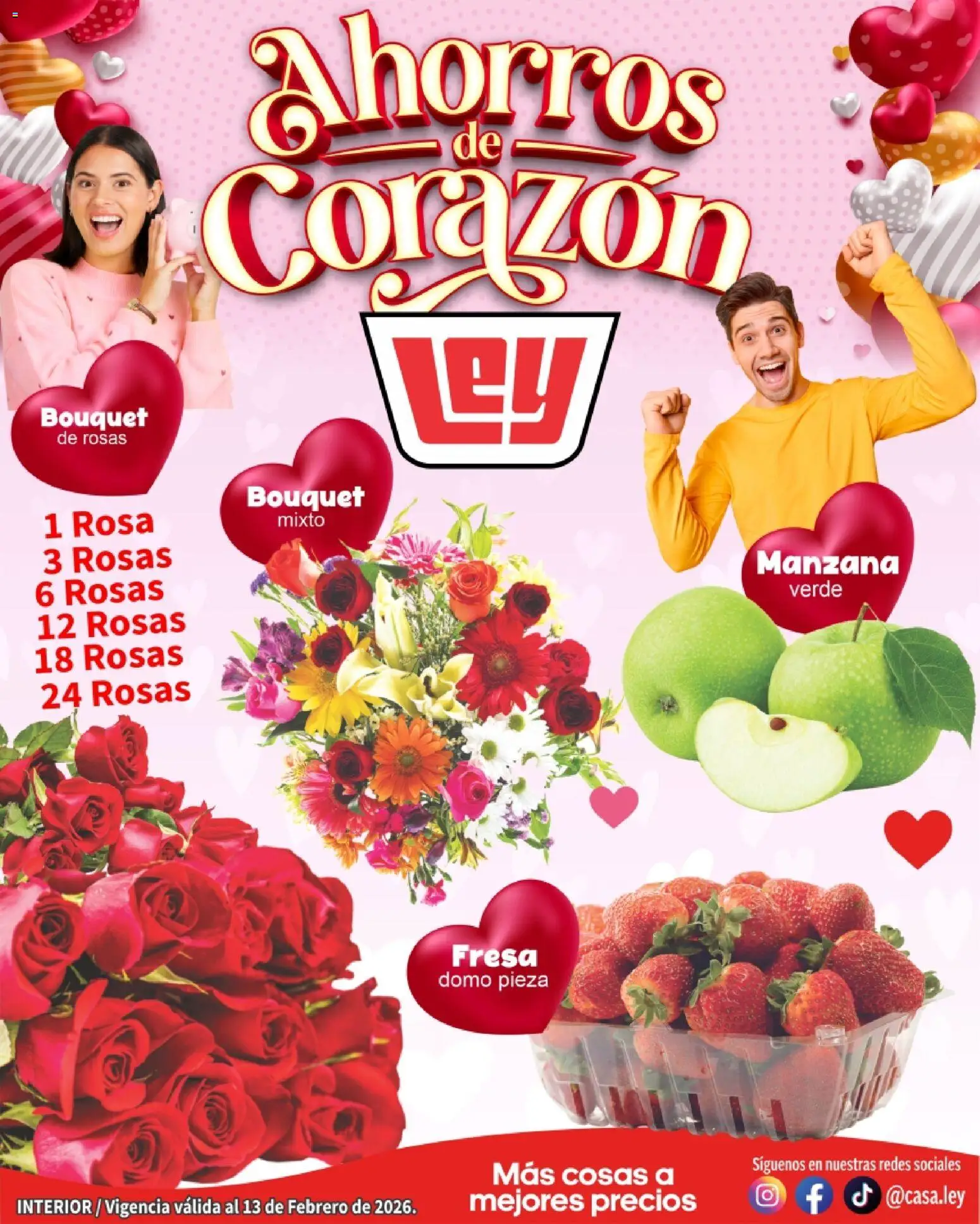 Vista previa las ofertas de la tienda Casa Ley - Folleto Ahorros de Corazón interior desde el 03/02/2026 - Fresa, Manzana