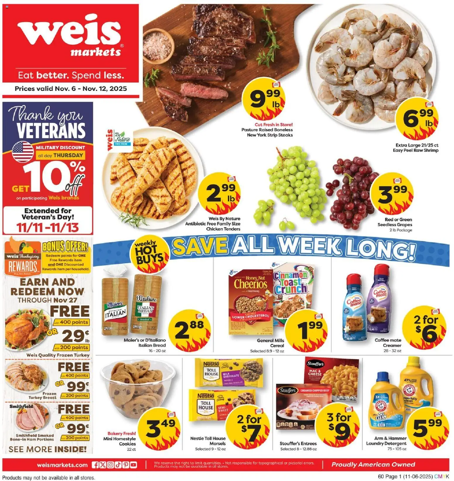 Ad Preview of Weis Weekly Circular - PA from 11/06/2025