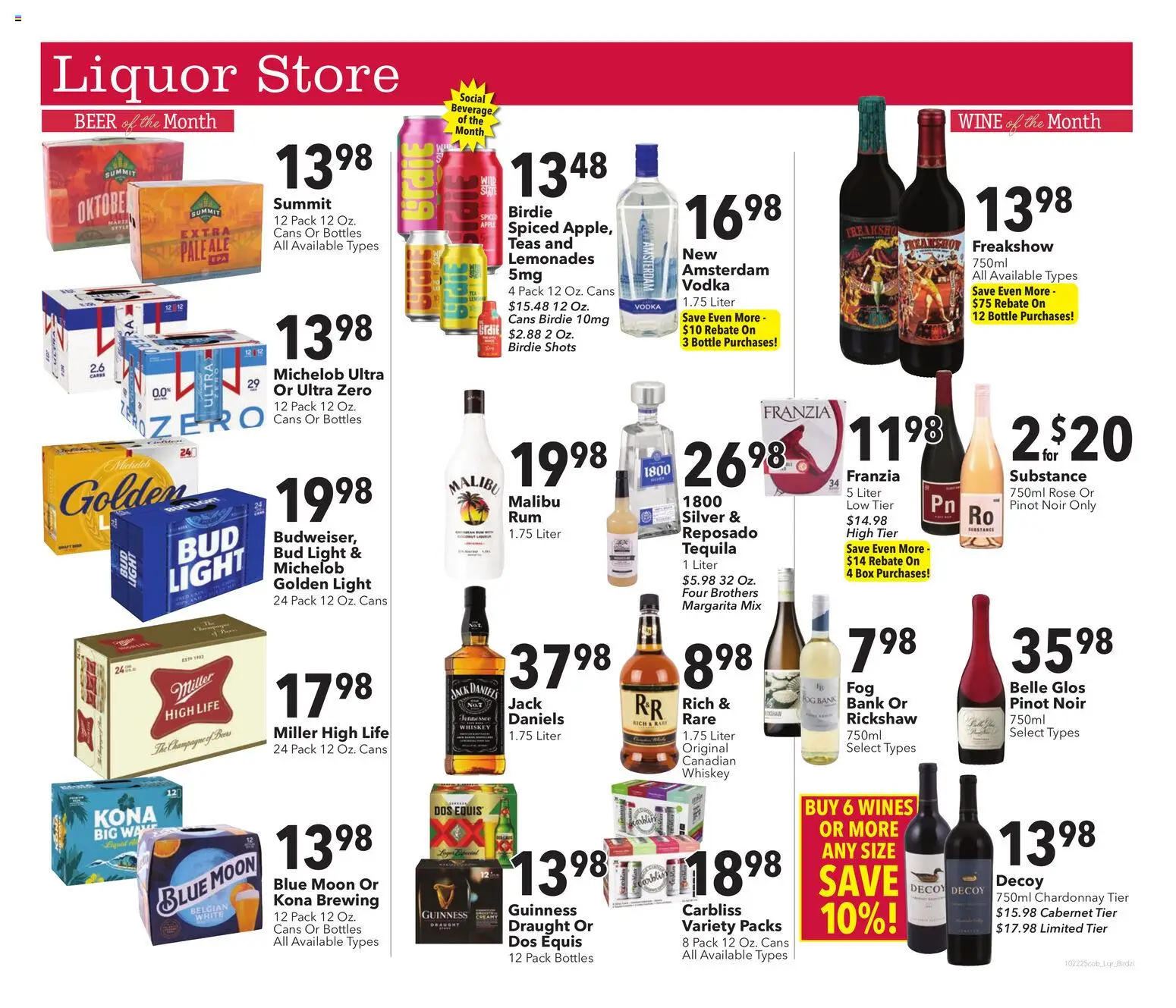 Coborn's Liquor Store from 10/22/2025 - Flyer - Page number 1 - Beer, Box, Tequila, Malibu, Champagne, Vodka, Whiskey, Jack Daniel's