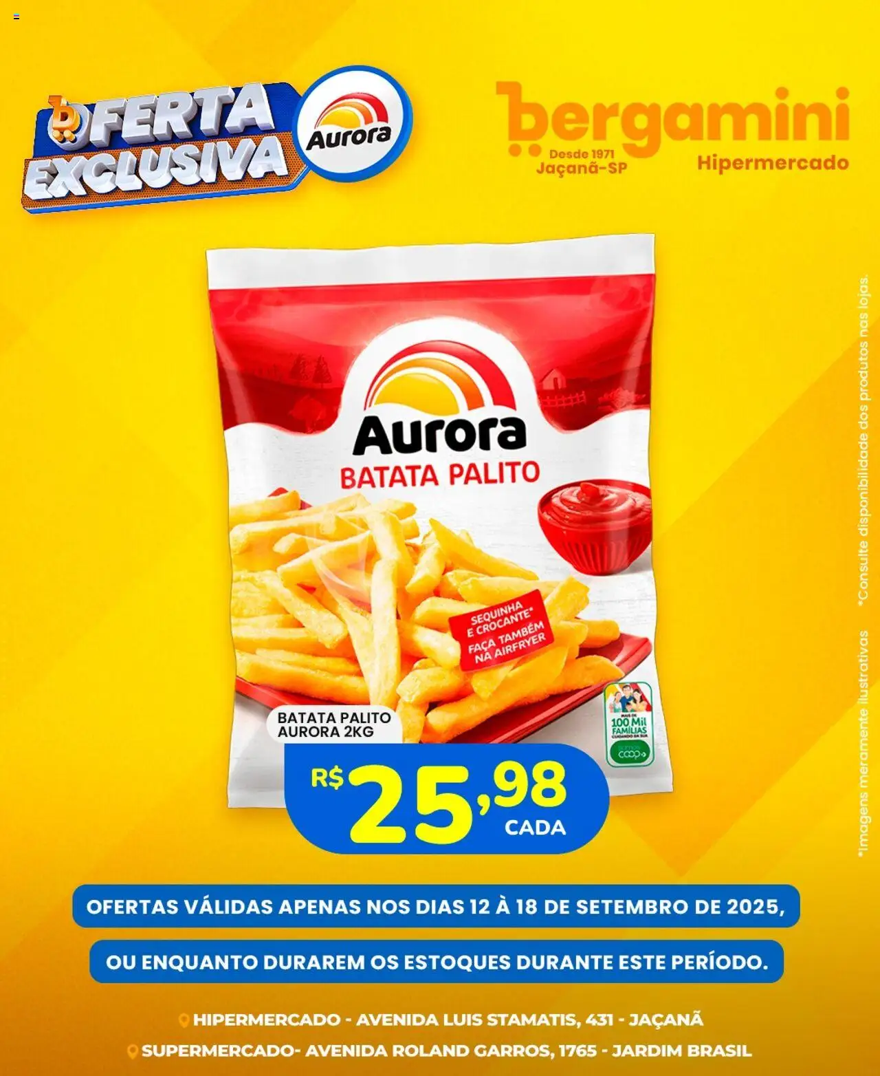 Supermercado Bergamini folheto "Ofertas Aurora" válido a partir de 12/09/2025 - número de página 1
