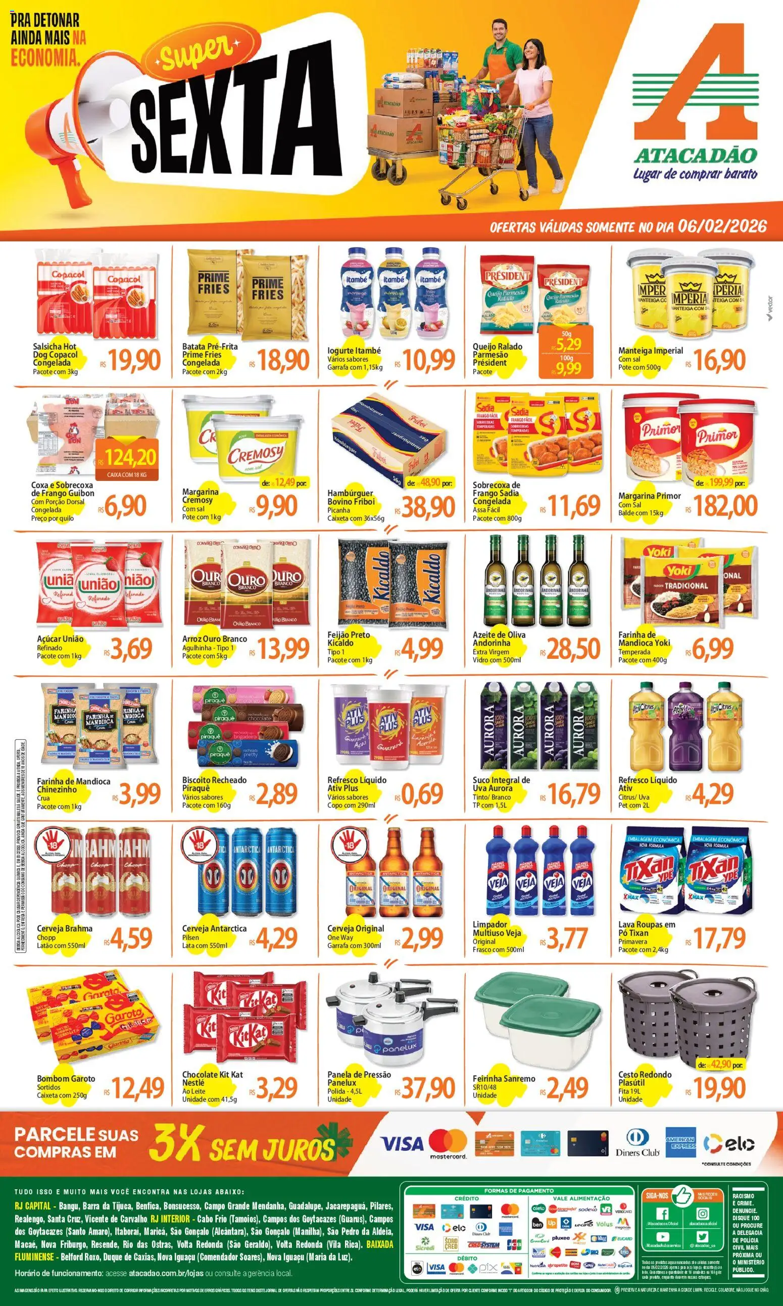 Pré-Visualização do folheto "Ofertas - RJ" da loja Atacadão válido a partir de 06/02/2026