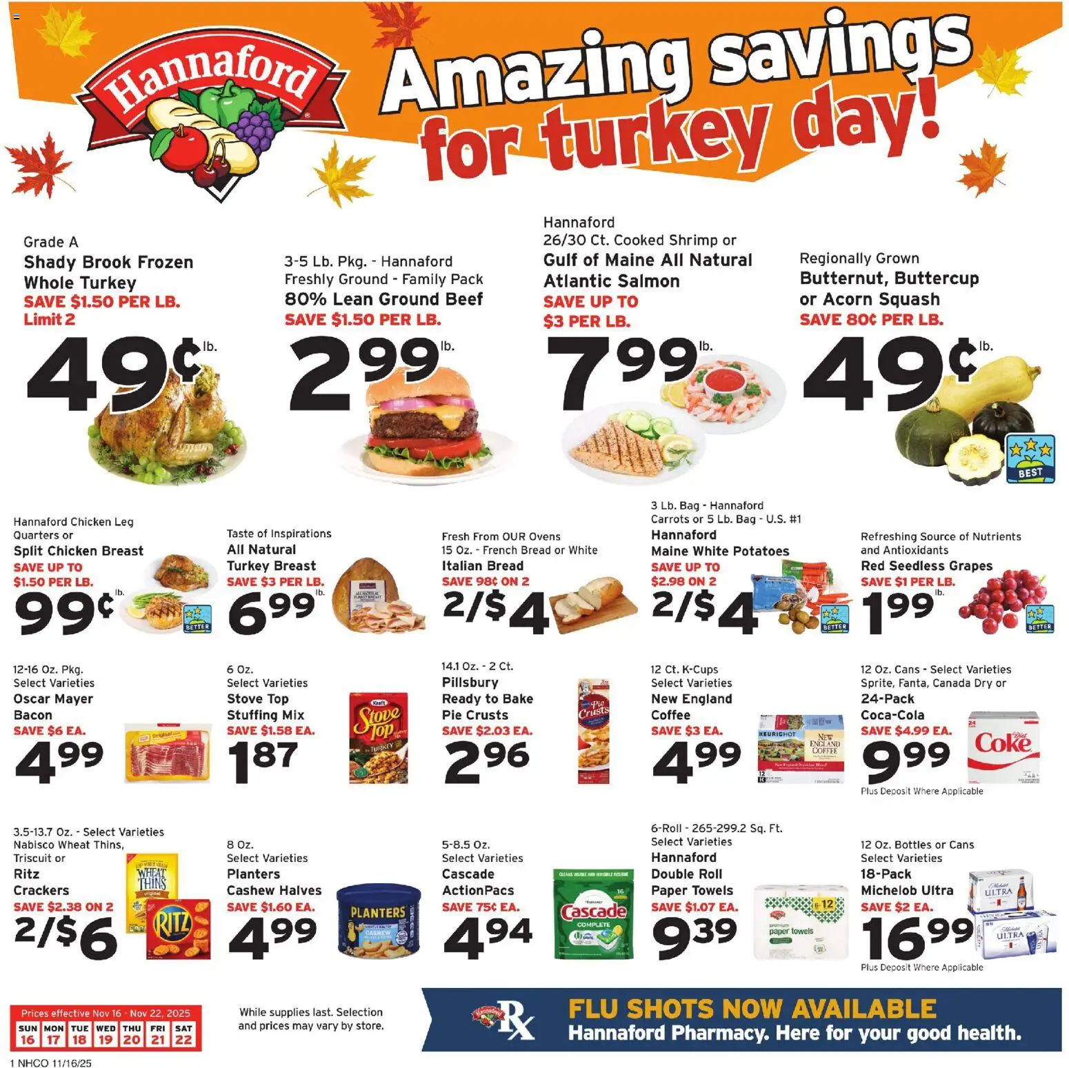 Ad Preview of Hannaford Weekly Ad from 11/16/2025