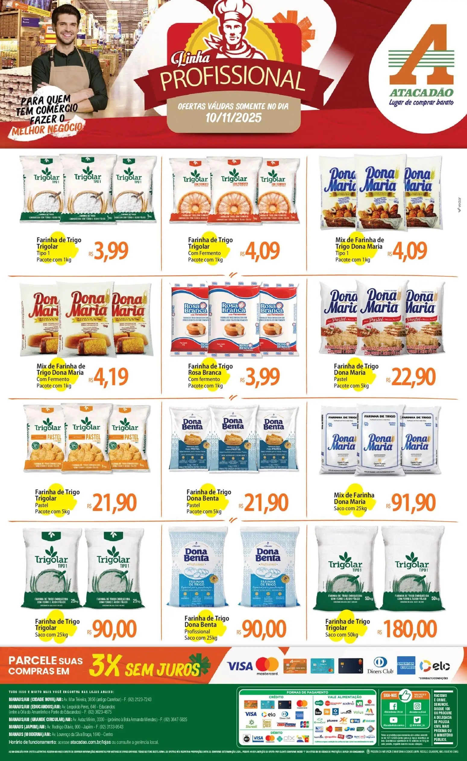 Pré-Visualização do folheto "Ofertas - AM" da loja Atacadão válido a partir de 10/11/2025