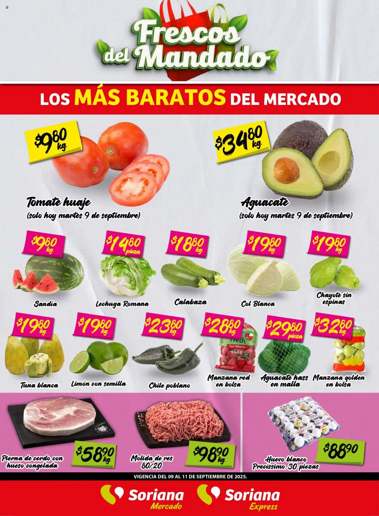 Frescos del Mandado Mercado: Coah, Chih y Dur Soriana y sus promociones válidas desde el 09/09/2025 - Número de página 1