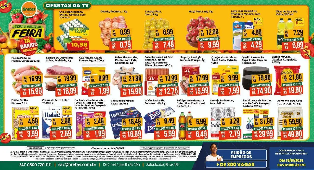 Bretas folheto "Ofertas do Dia" válido a partir de 14/10/2025 - número de página 1