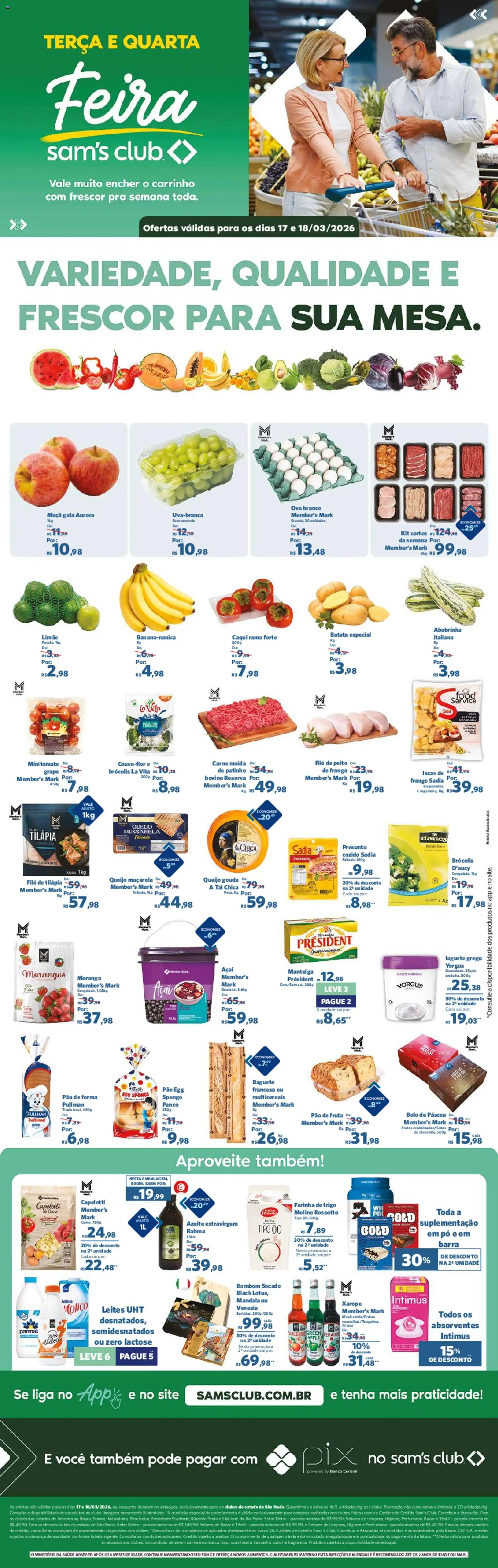 Pré-Visualização do folheto "Sam's Club ofertas Feira" da loja Sam's Club válido a partir de 17/03/2026
