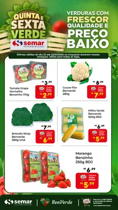 Pré-Visualização do folheto "Ofertas BenVerde" da loja Semar Supermercado válido a partir de 22/01/2026