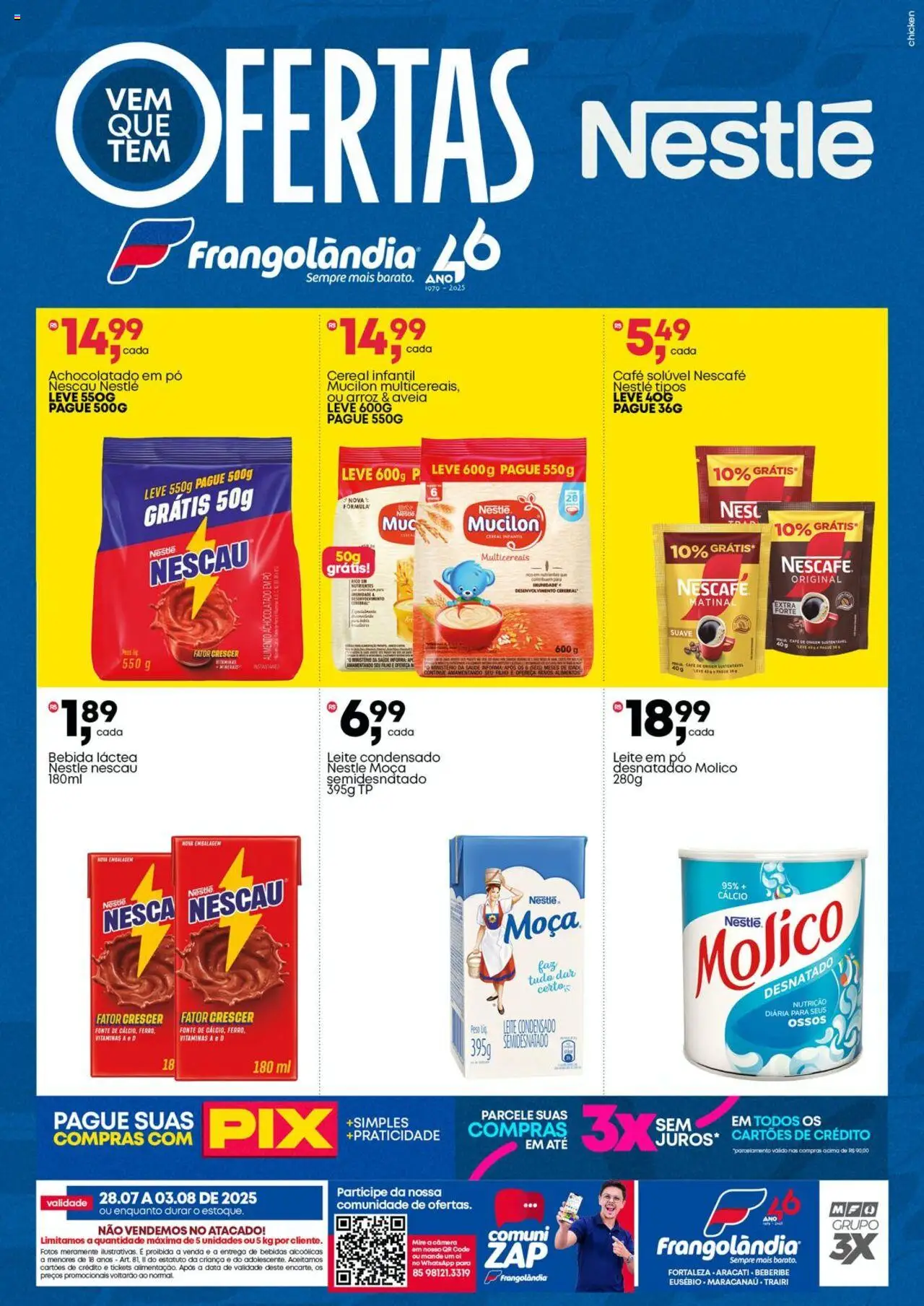 Frangolândia folheto "Ofertas Nestlé" válido a partir de 28/07/2025 - número de página 1