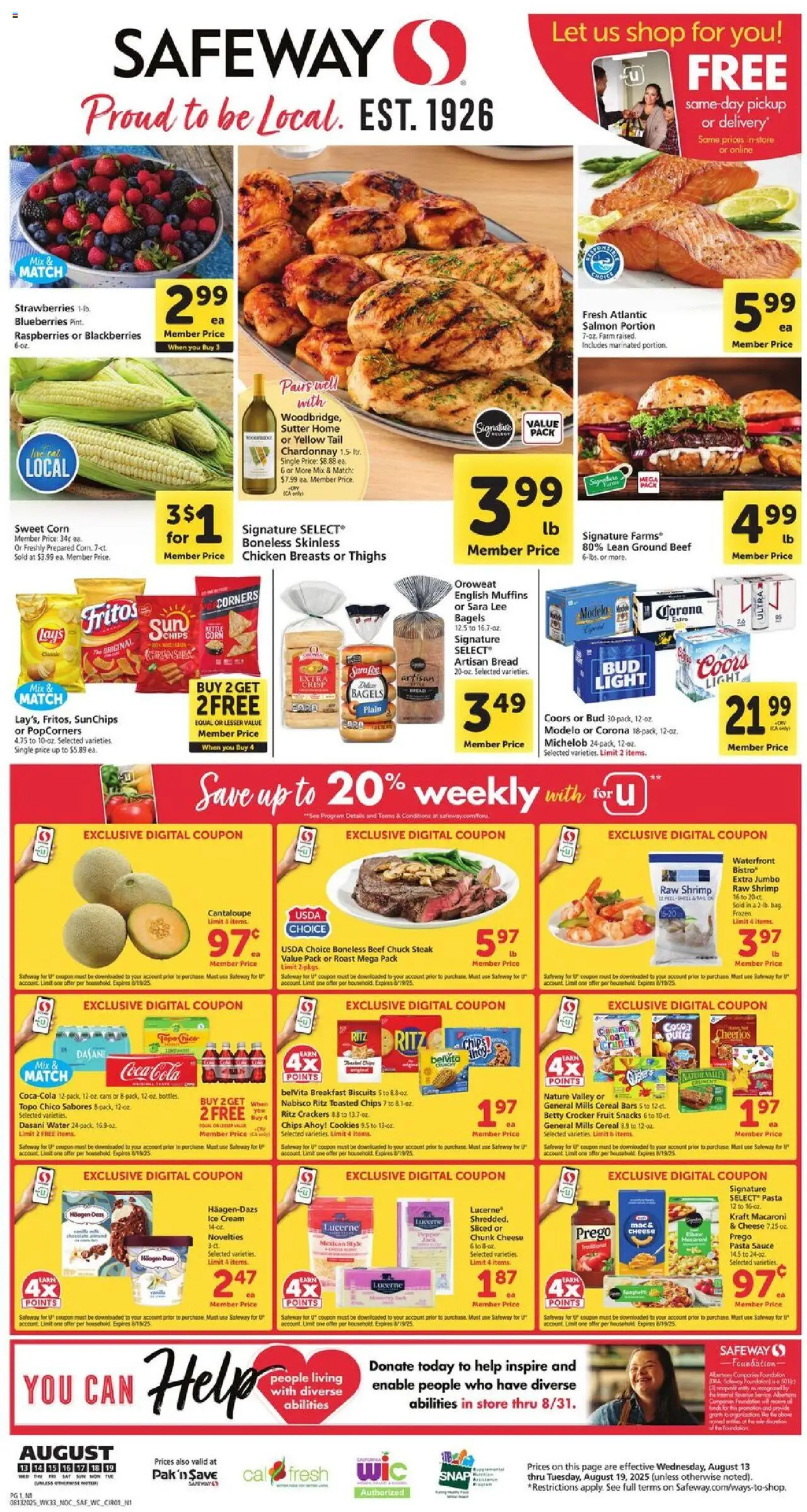 Safeway Weekly Ad from 08/13/2025 - Flyer - Page number 1
