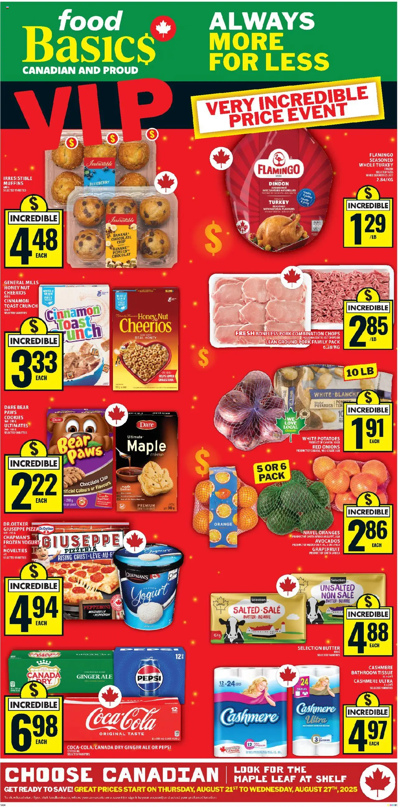 Food Basics flyer valid from Aug 21, 2025 - page number 1