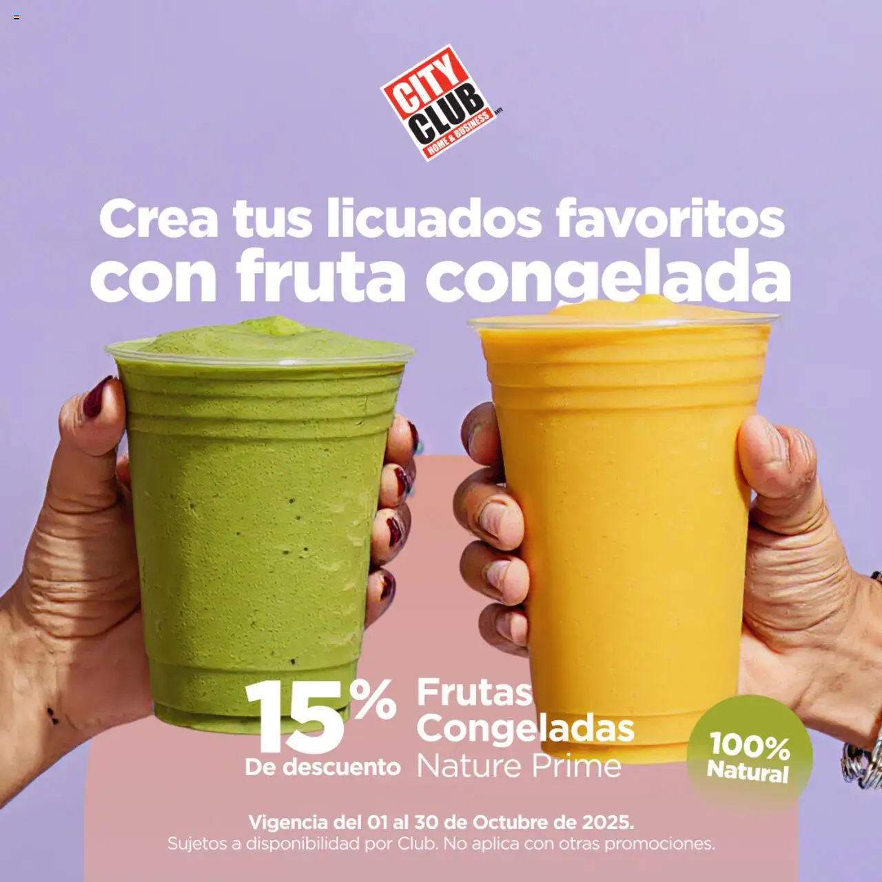 Vista previa las ofertas de la tienda City Club - Catálogo Crea tus licuados favoritos desde el 01/10/2025 - Fruta, Fruta congelada