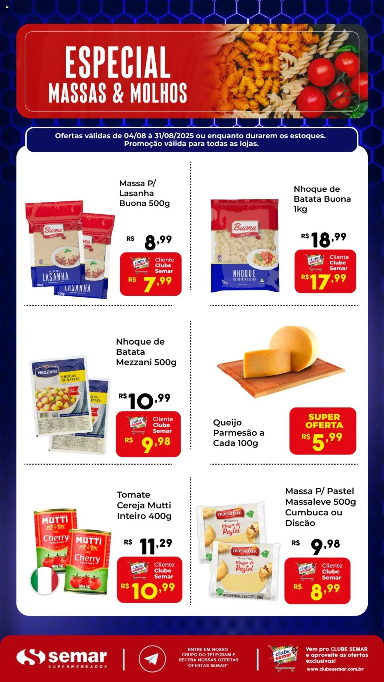 Semar Supermercado folheto "Ofertas Especial Massas e Molhos" válido a partir de 04/08/2025 - número de página 1