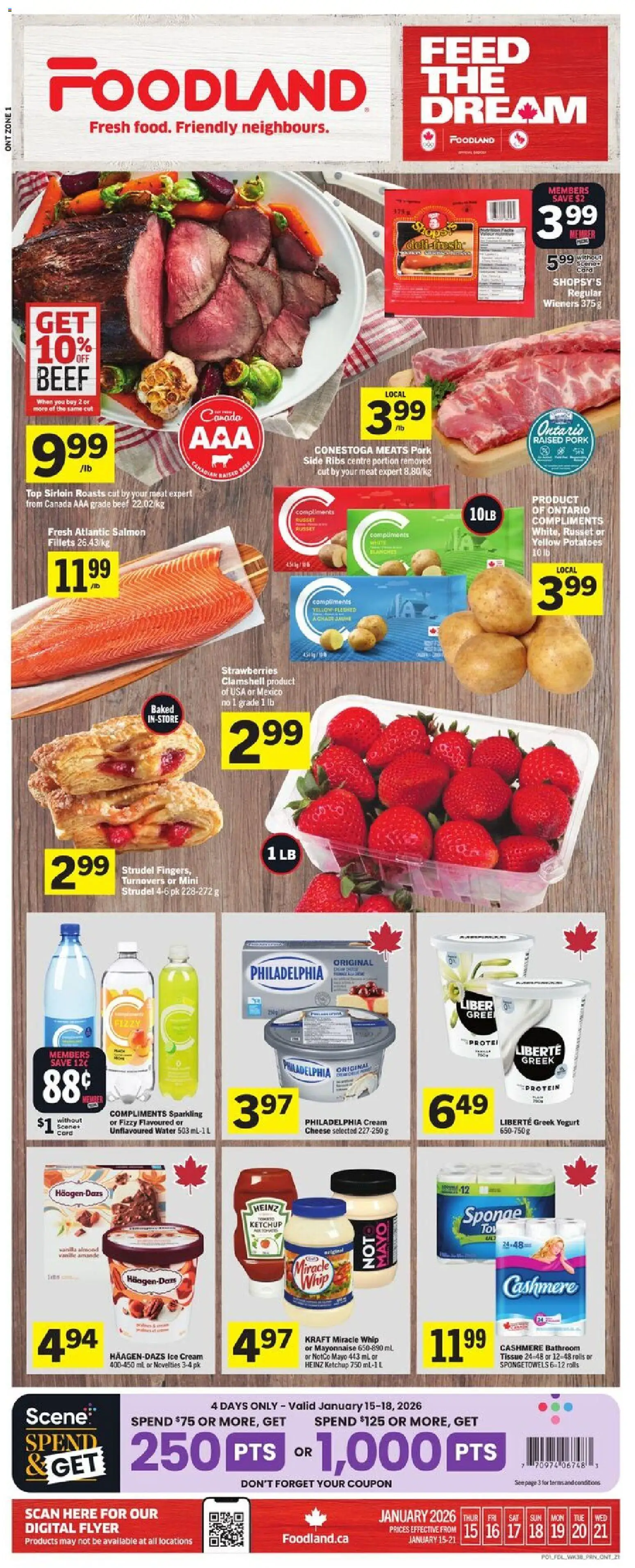 Preview of leaflet Weekly flyer / circulaire from shop Foodland is valid from Jan 15, 2026
