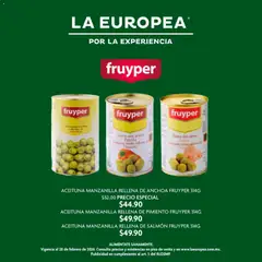 Vista previa las ofertas de la tienda La Europea - Catálogo Aceituna Rellena desde el 08/01/2026 