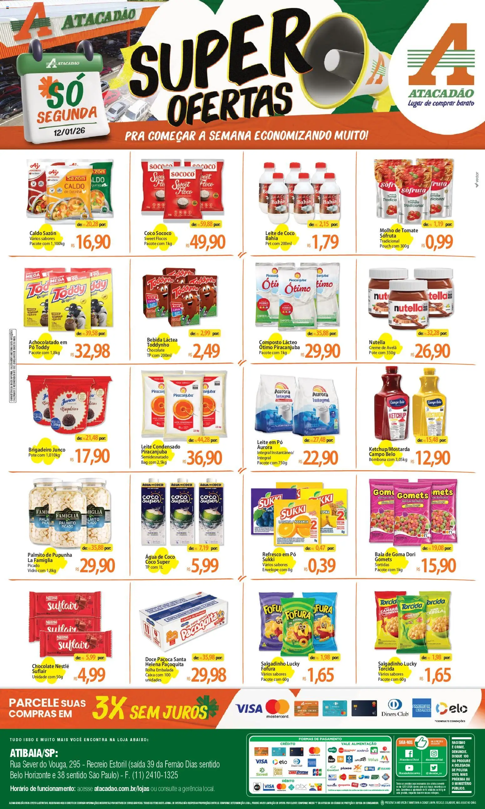 Pré-Visualização do folheto "Ofertas - SP" da loja Atacadão válido a partir de 12/01/2026