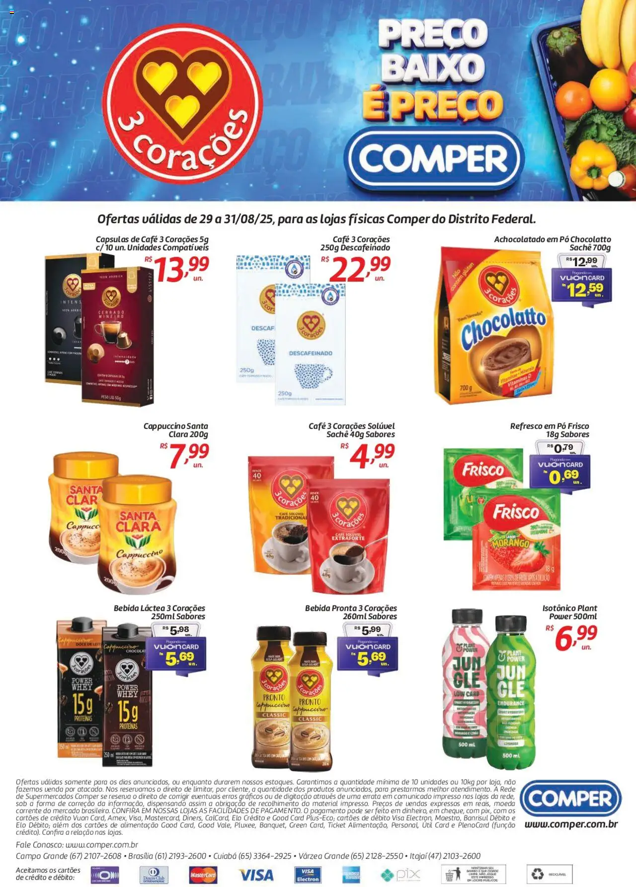 Comper folheto "Ofertas Três Corações" válido a partir de 29/08/2025 - número de página 1