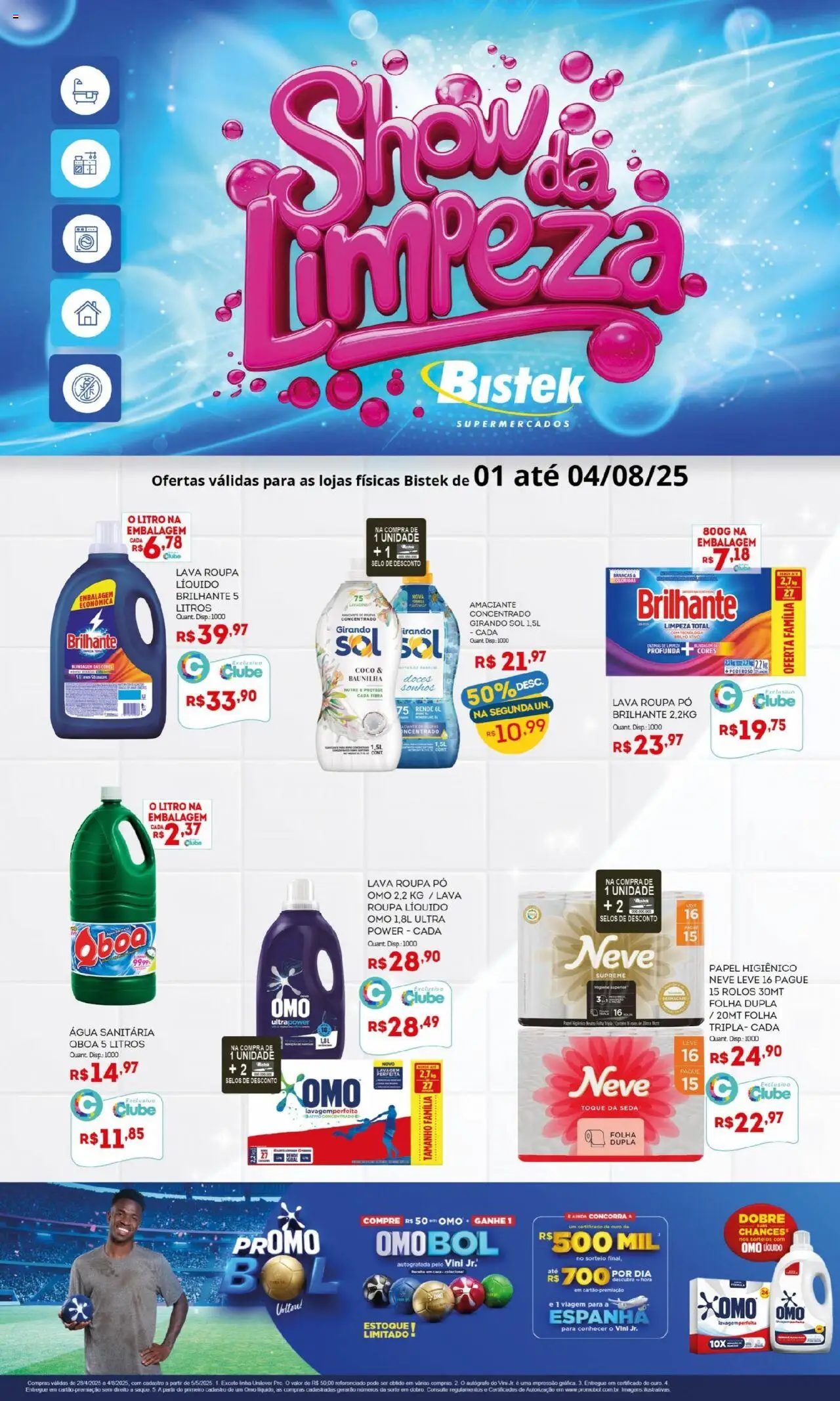 Bistek Supermercados folheto "Ofertas Show da Limpeza " válido a partir de 01/08/2025 - número de página 1