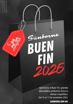 Vista previa las ofertas de la tienda Sanborns - Buen Fin aviso desde el 13/11/2025 