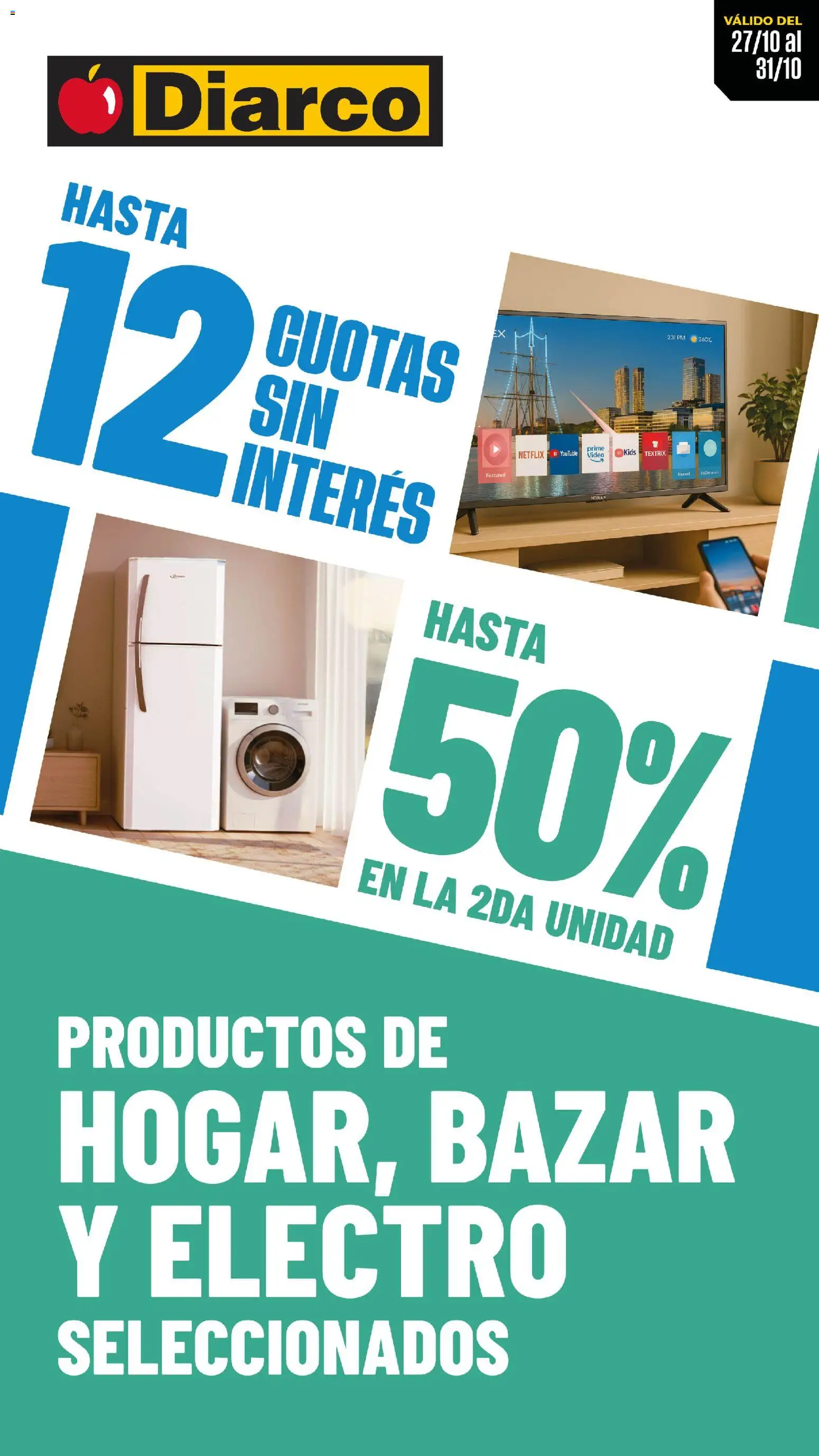Diarco Ofertas Hogar, Bazar Y Electro del 27/10/2025 Online