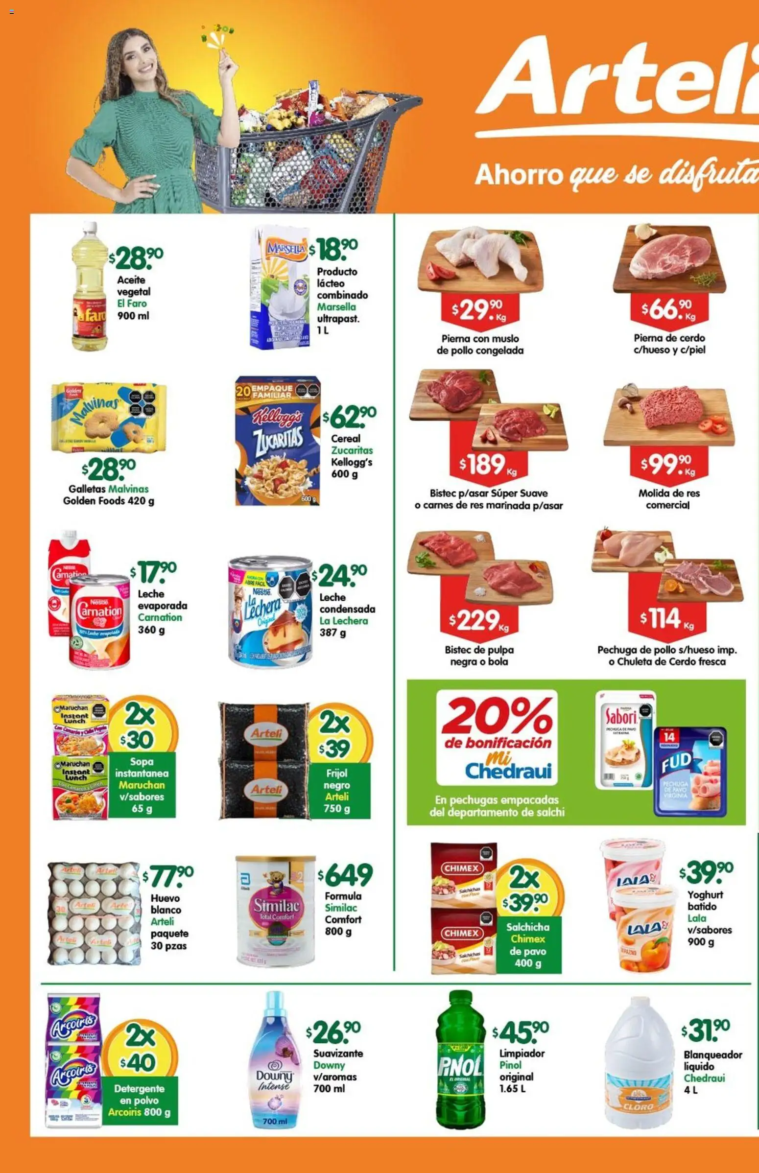 Vista previa las ofertas de la tienda Arteli - Folleto Express desde el 18/11/2025 - Pollo, Galletas, Huevo, Aceite, Cerdo, Salchicha, Salchichas, Chuleta de cerdo