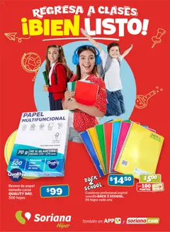 Vista previa las ofertas de la tienda Soriana - Regresa a clases bien listo Híper Nacional desde el 14/08/2025 