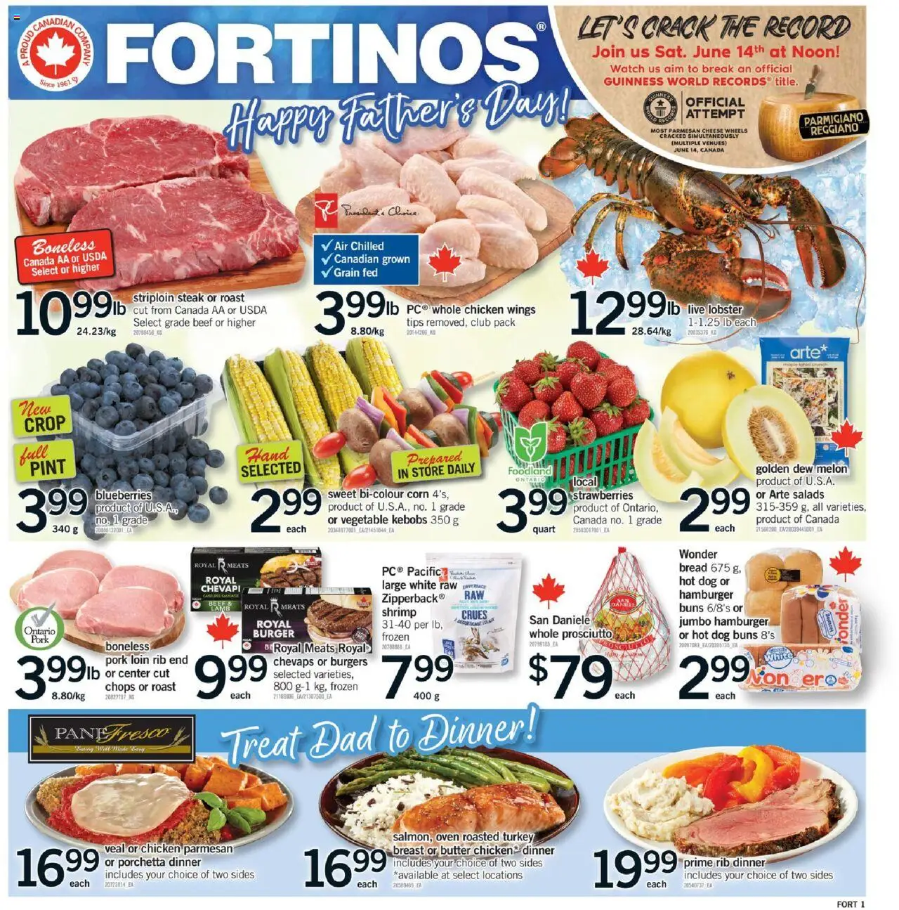 Fortinos flyer valid from Jun 12, 2025 - page number 1 - Thé, Parmesan