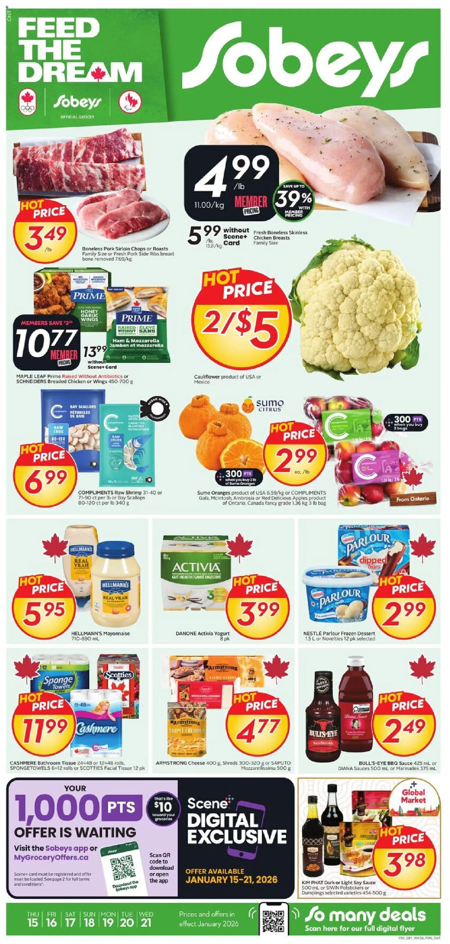 Preview of leaflet Weekly flyer / circulaire from shop Sobeys is valid from Jan 15, 2026