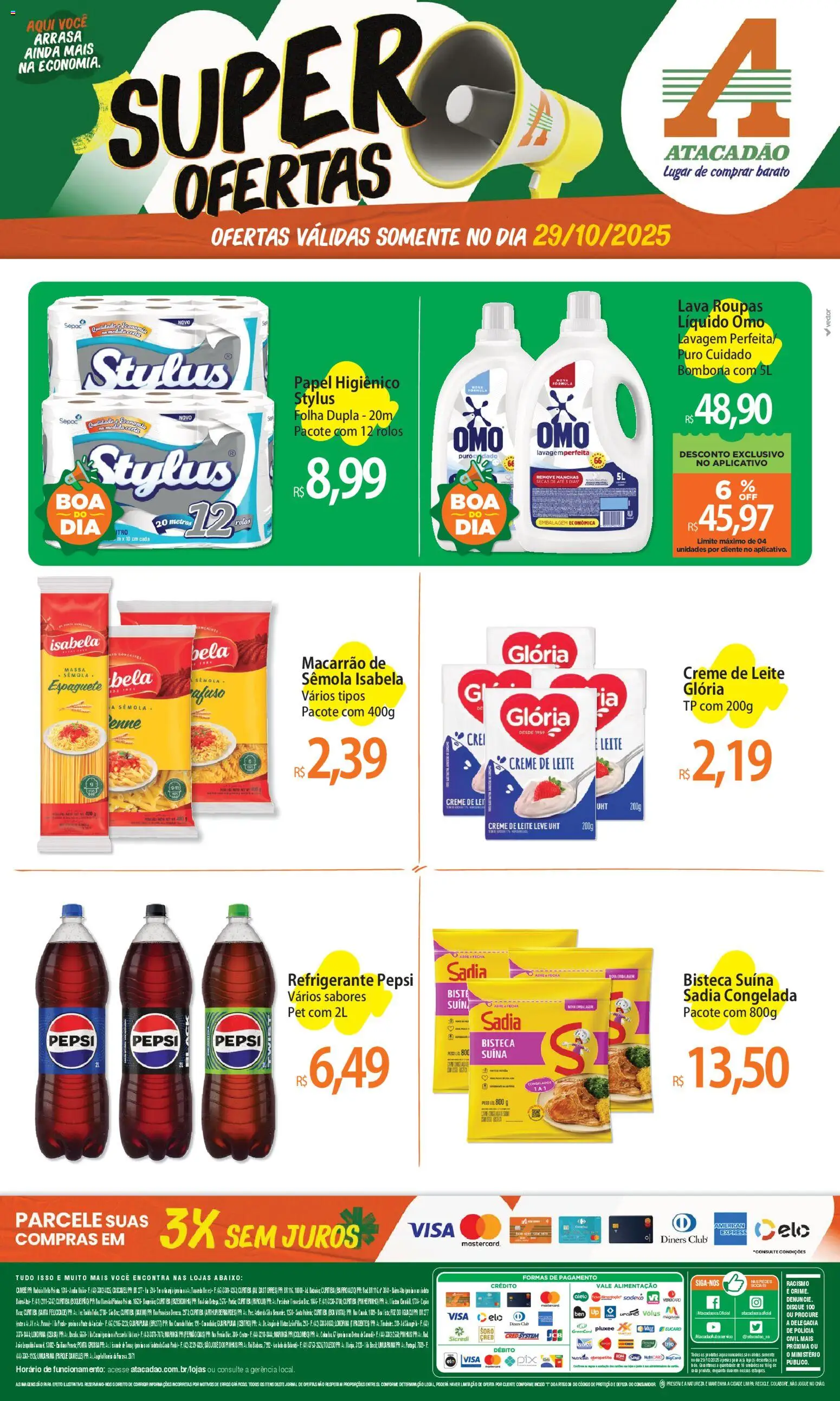 Pré-Visualização do folheto "Ofertas - PR" da loja Atacadão válido a partir de 29/10/2025