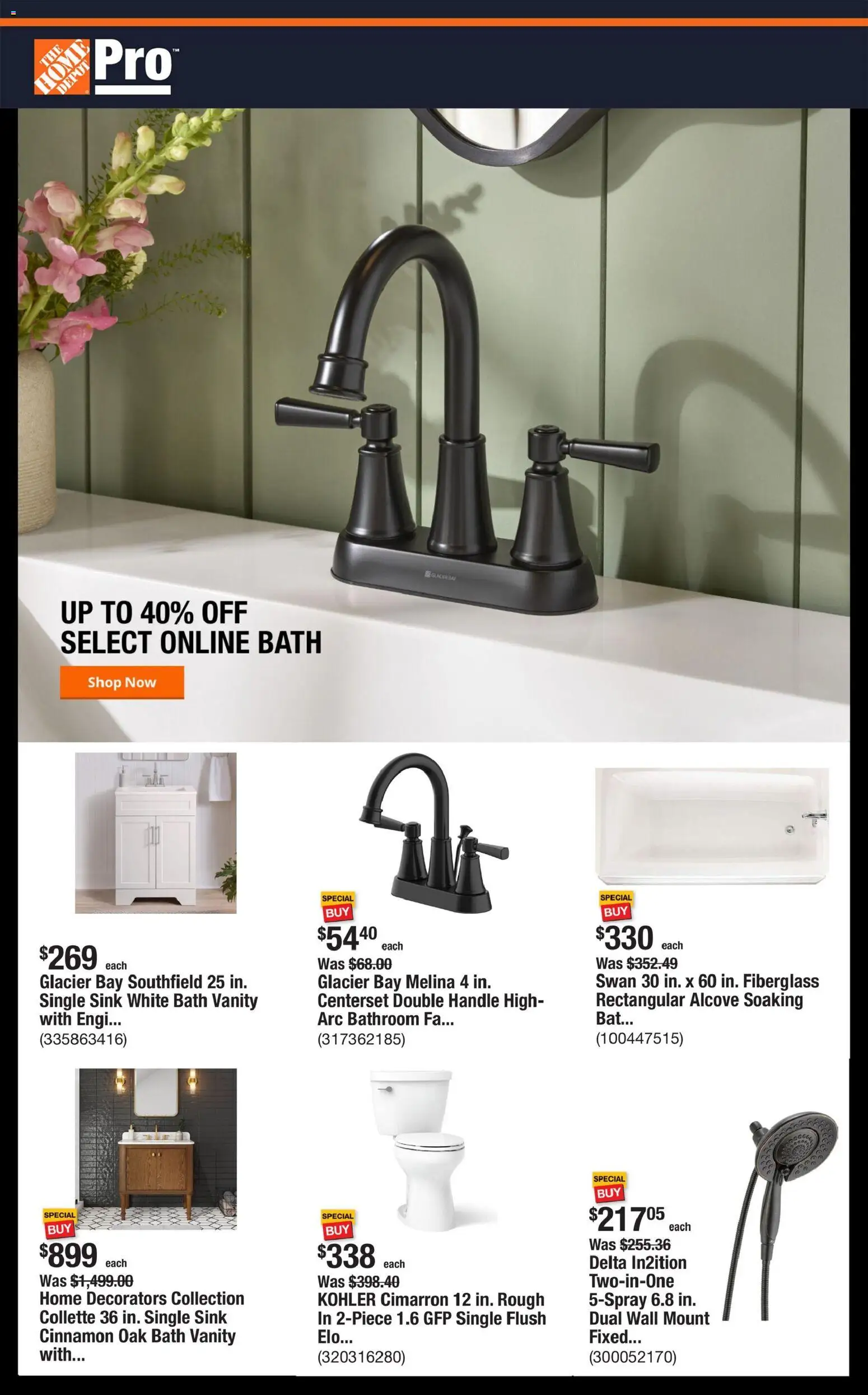 Ad Preview of Home Depot Home Depot Shop Pro Ad - GA from 03/02/2026 - Bath