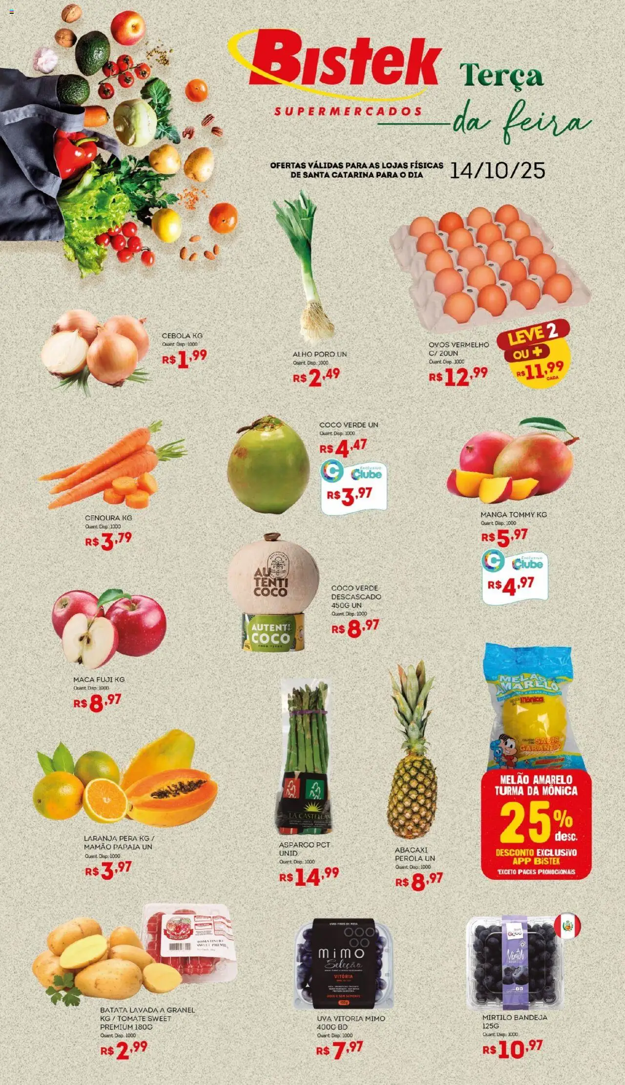 Bistek Supermercados folheto "Ofertas Hortifruti" válido a partir de 14/10/2025 - número de página 1