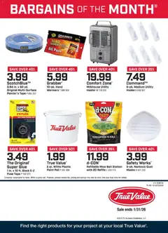 Ad Preview of True Value January Bargains of the Month from 01/01/2026