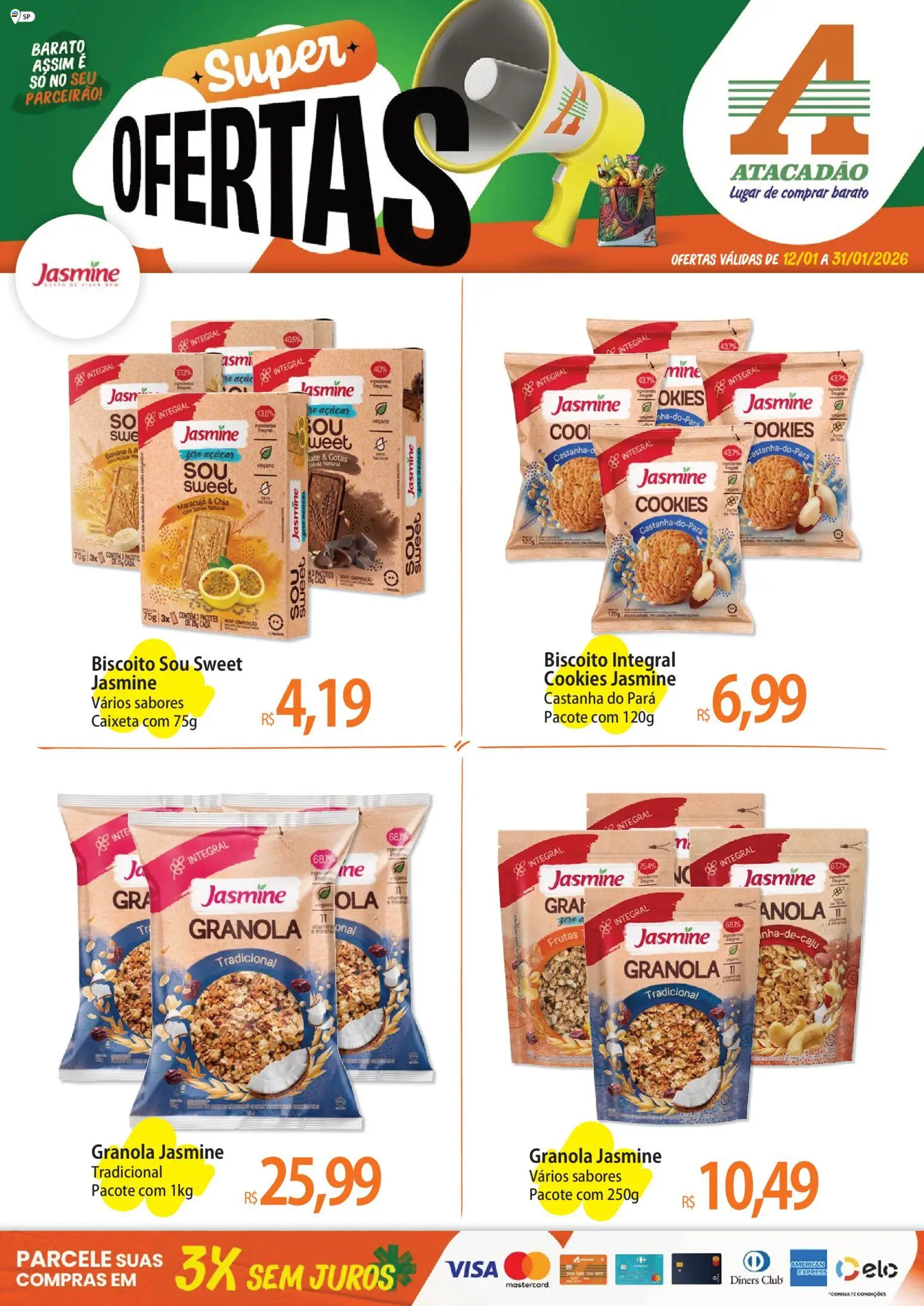 Pré-Visualização do folheto "Ofertas - SP" da loja Atacadão válido a partir de 12/01/2026